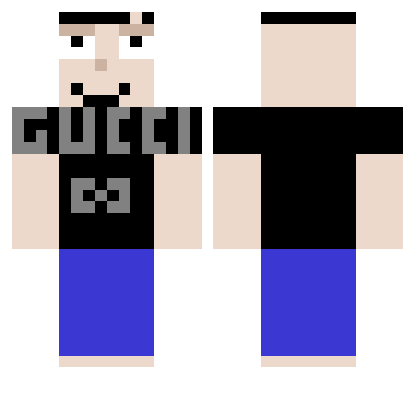 manugamer46 Minecraft skin, front and back view