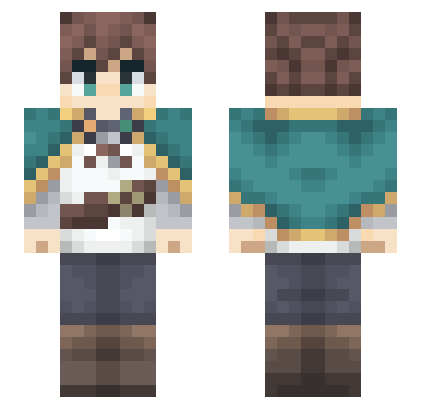 Illitera Minecraft skin, front and back view