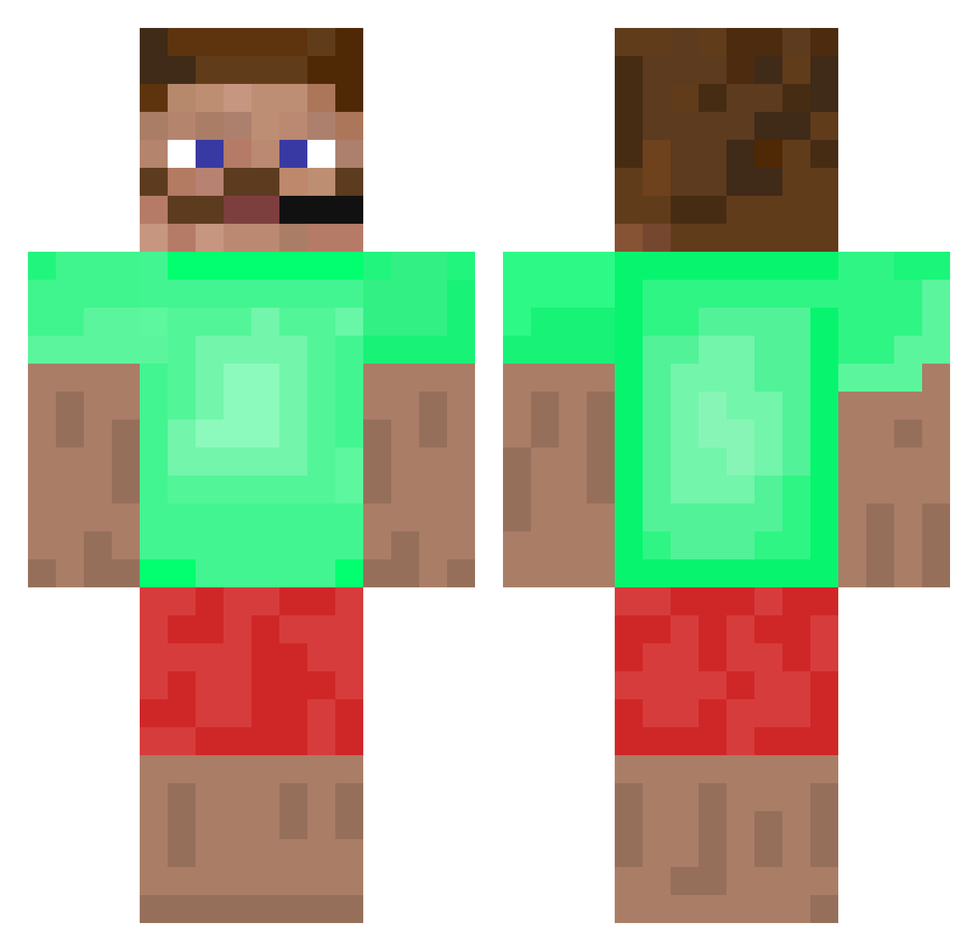 DeTroX620 Minecraft skin, front and back view