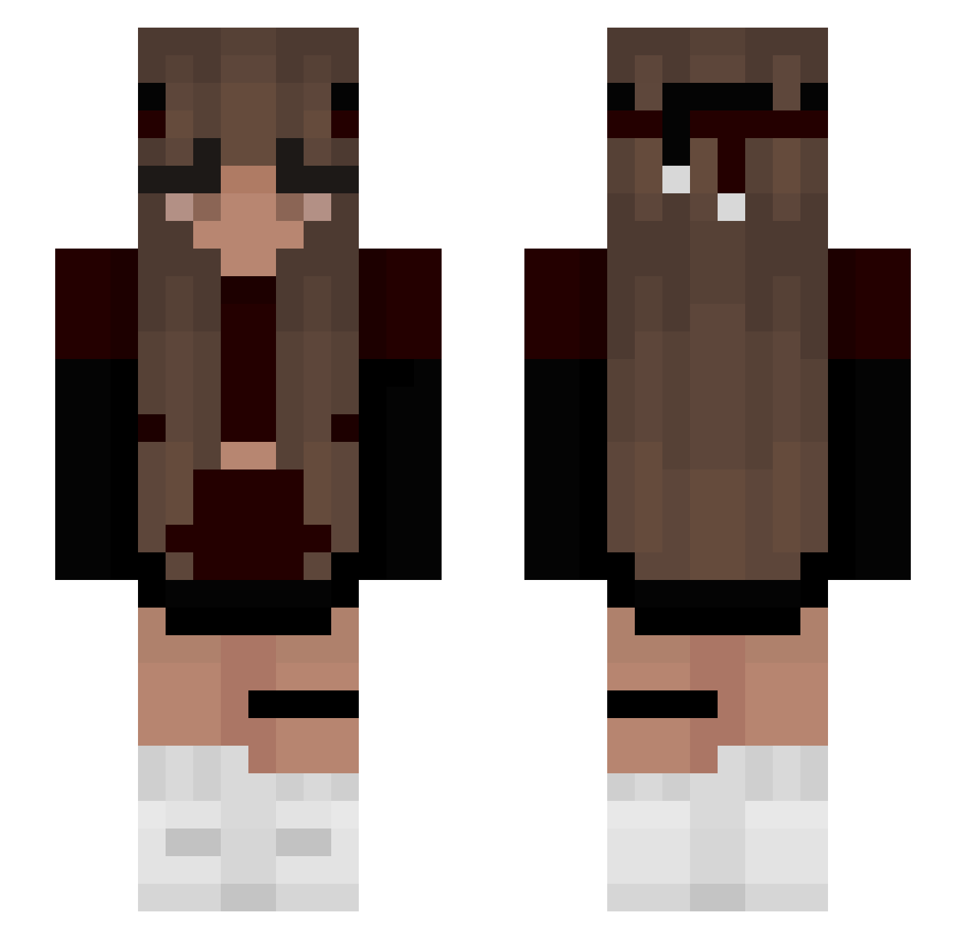 zooberval Minecraft skin, front and back view