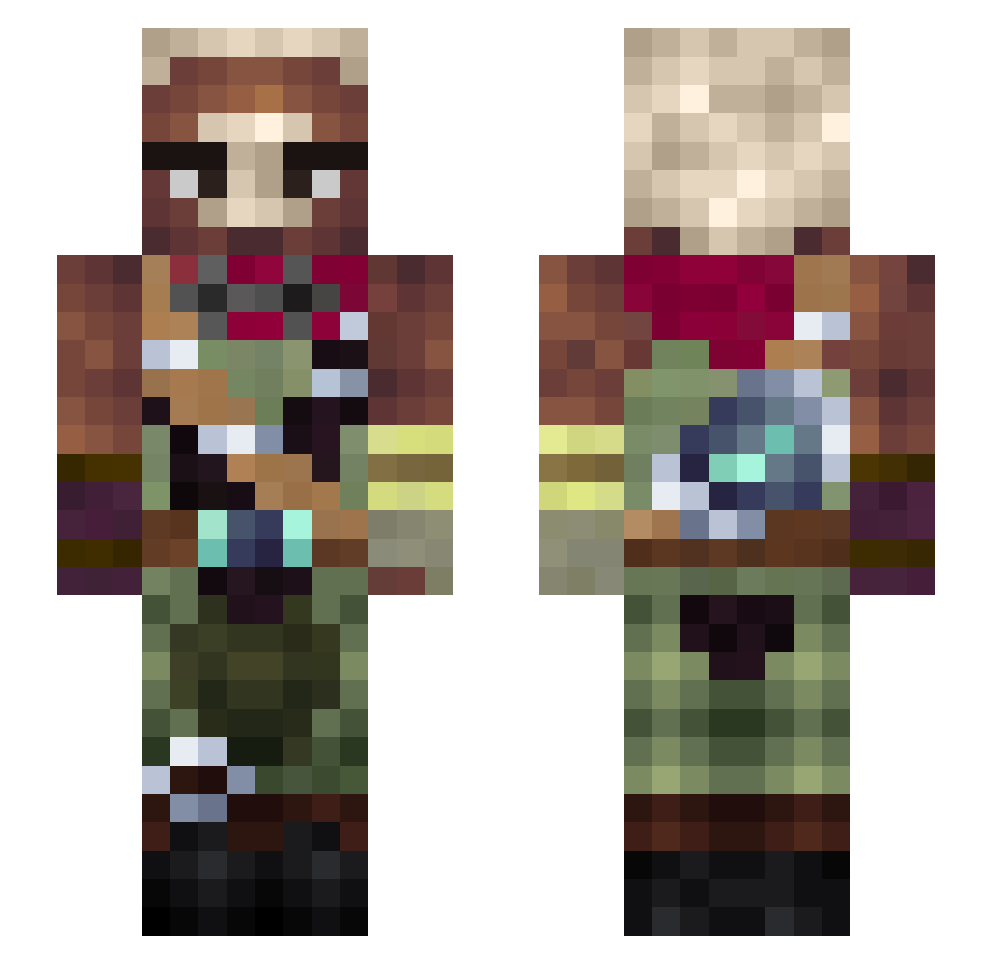 JoshuaOrlando Minecraft skin, front and back view