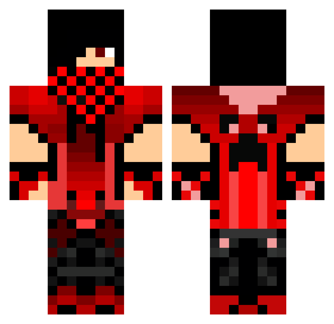 monitors Minecraft skin, front and back view