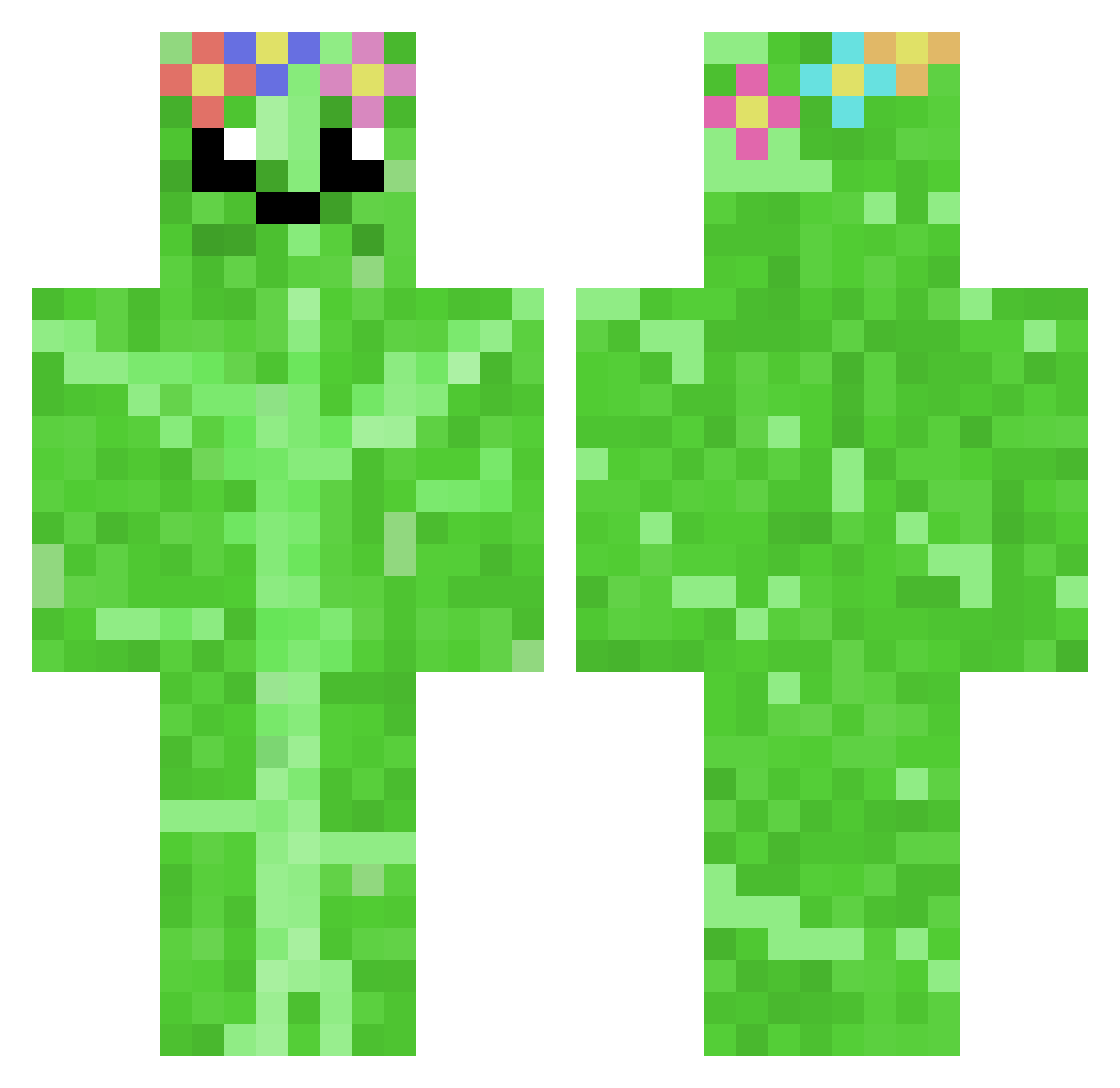 aLettuceChild Minecraft skin, front and back view