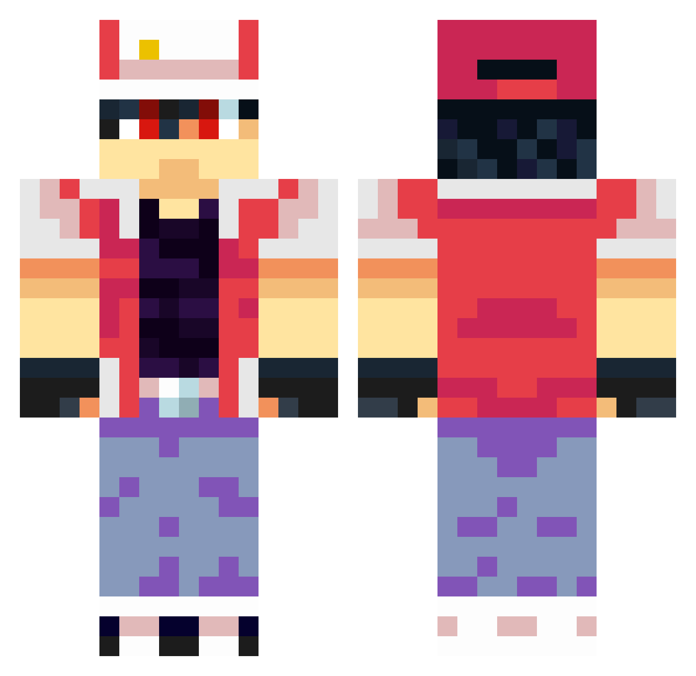 Picciutti Minecraft skin, front and back view