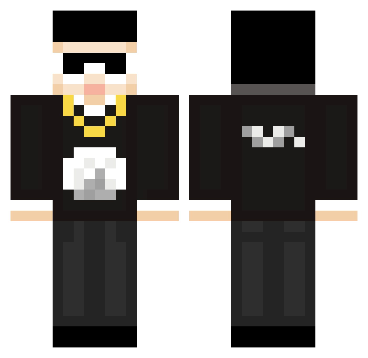 KamiRamen Minecraft skin, front and back view