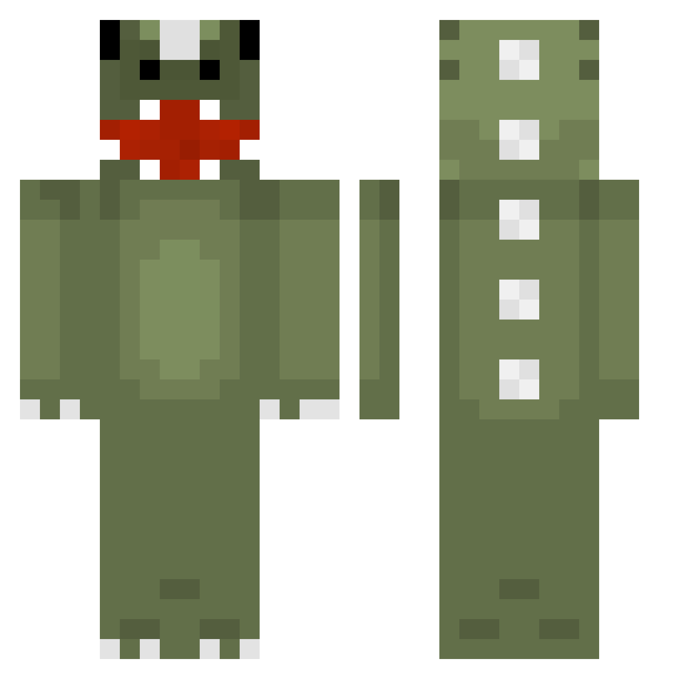 FearExotic Minecraft skin, front and back view