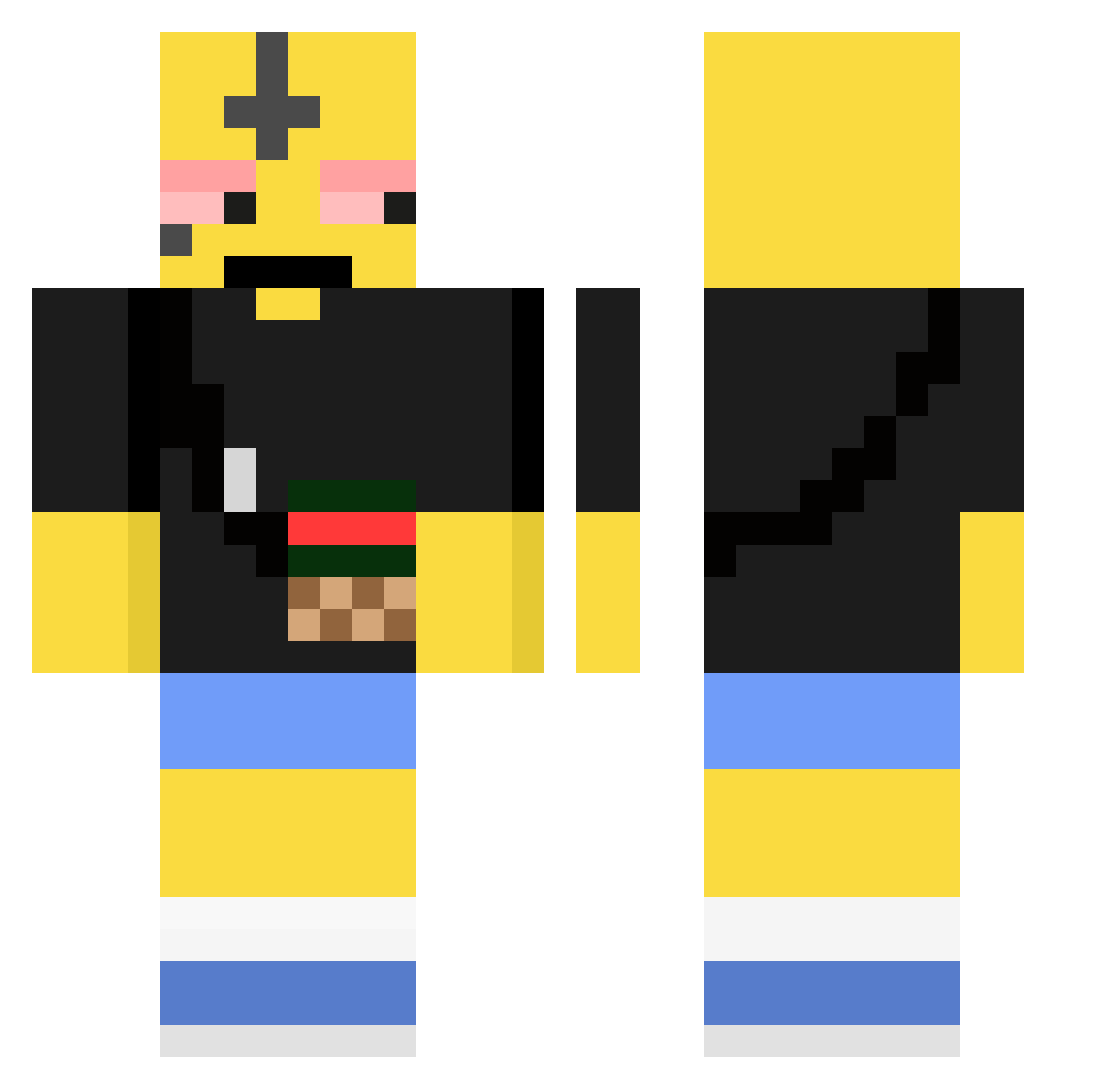 SenpaiDavid Minecraft skin, front and back view