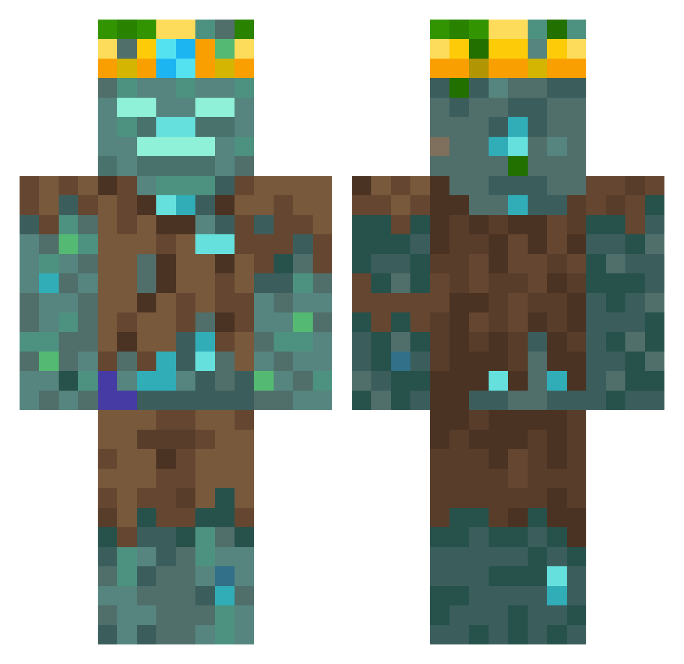 Deneb Minecraft skin, front and back view