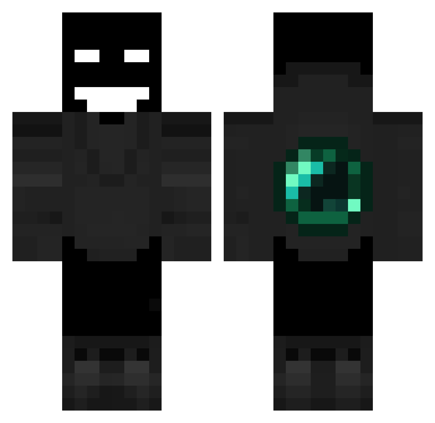 VctorSSJ Minecraft skin, front and back view
