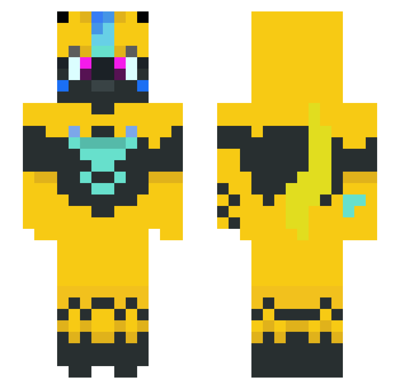 AnonyymiPelaaja Minecraft skin, front and back view