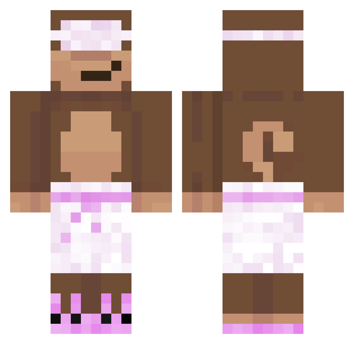 Oblom Minecraft skin, front and back view