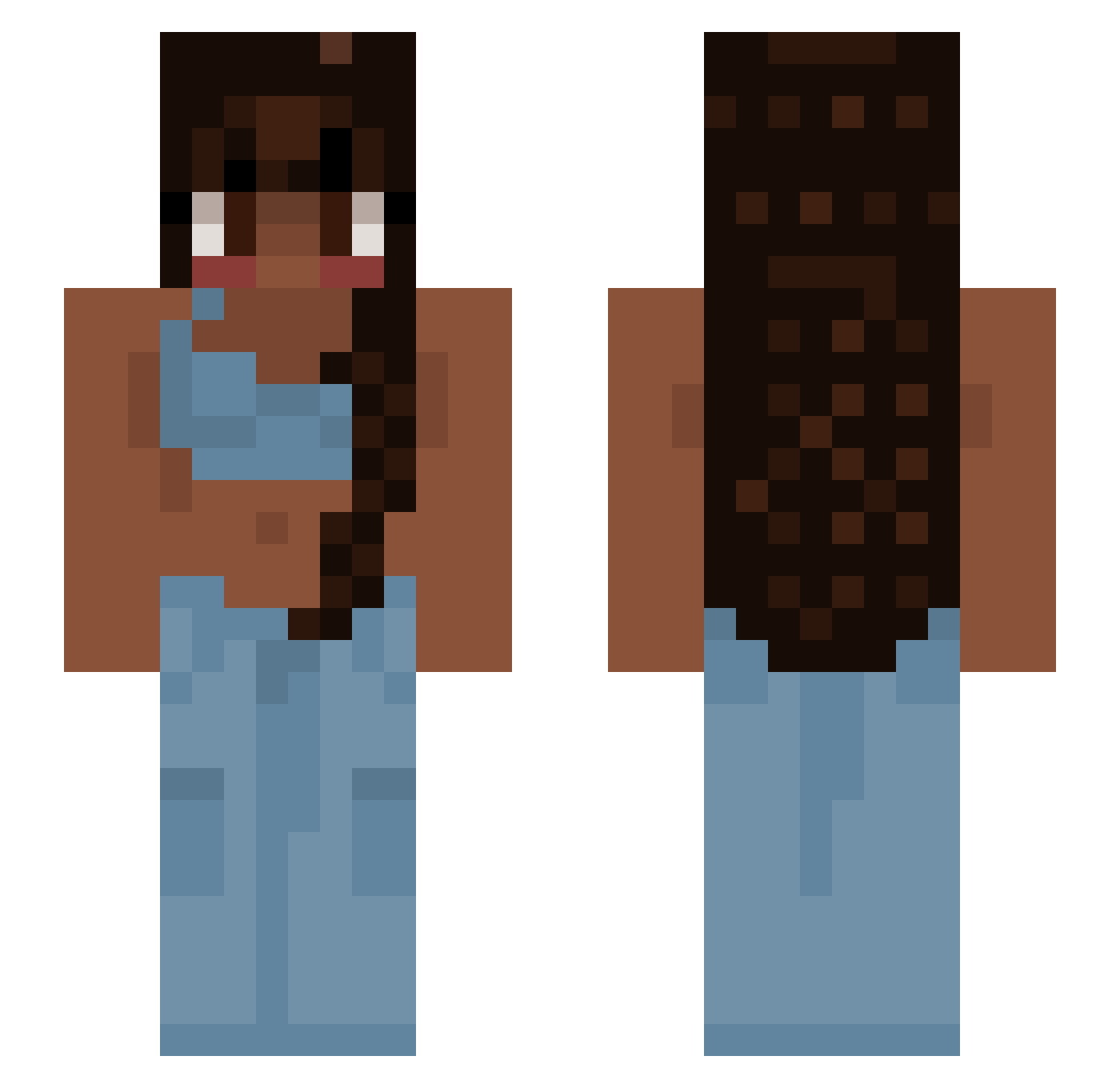 KawaiixPotato Minecraft skin, front and back view