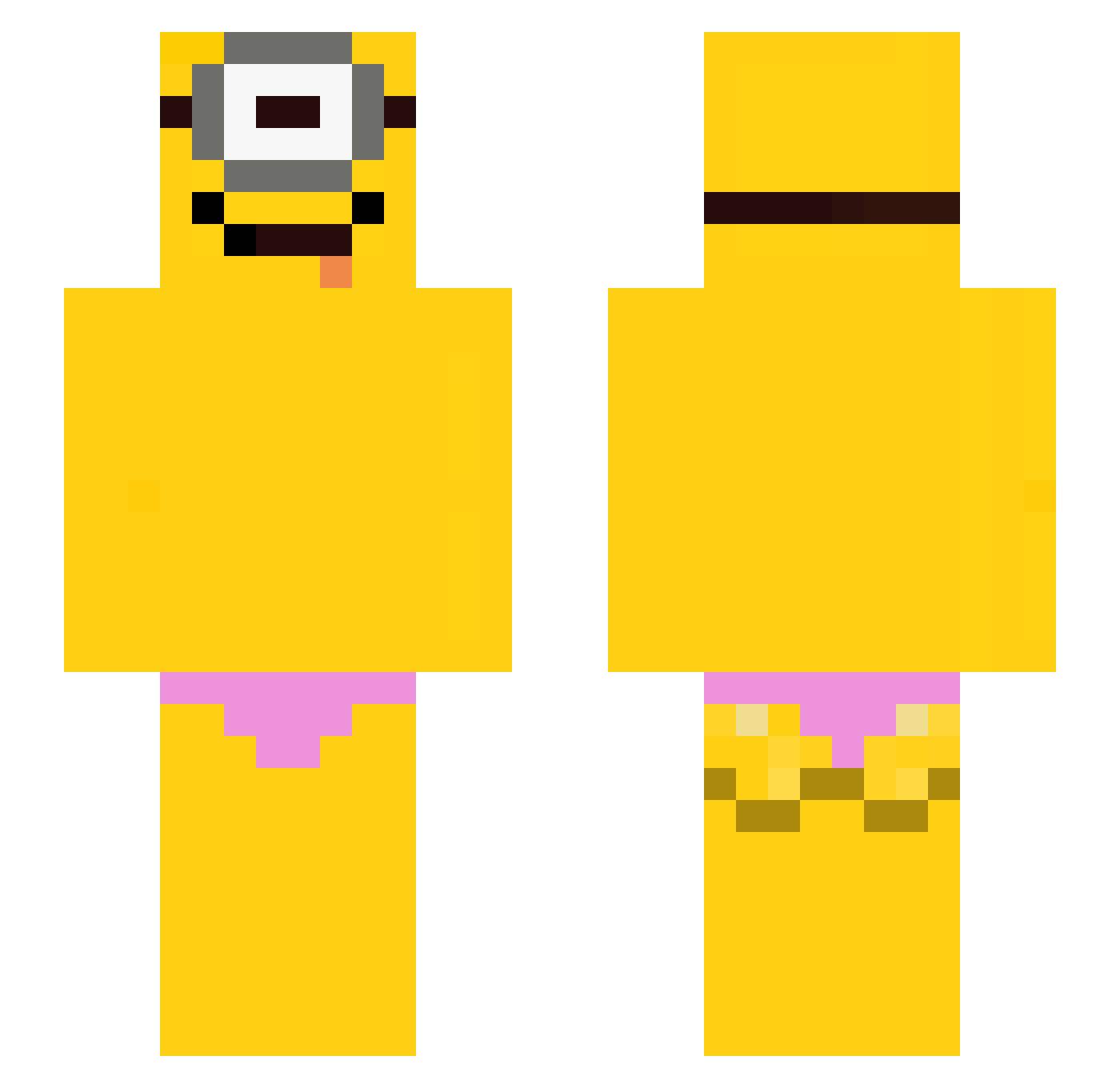 hawtdawwgs Minecraft skin, front and back view