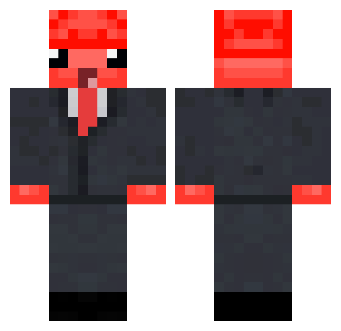 WobleyMC Minecraft skin, front and back view