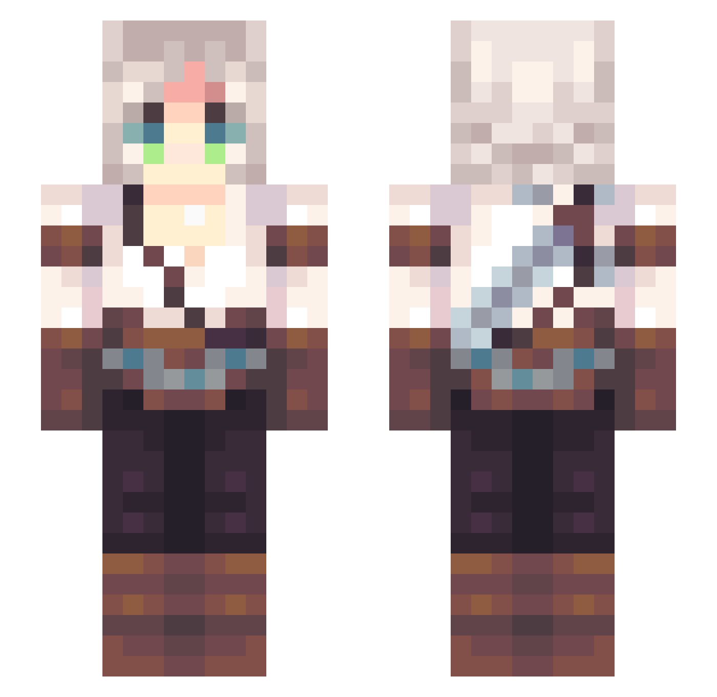 BobanBro Minecraft skin, front and back view