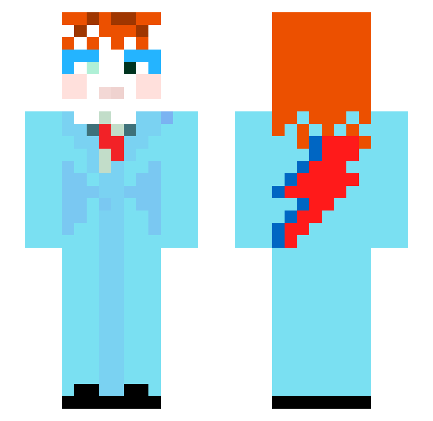Darkkae Minecraft skin, front and back view