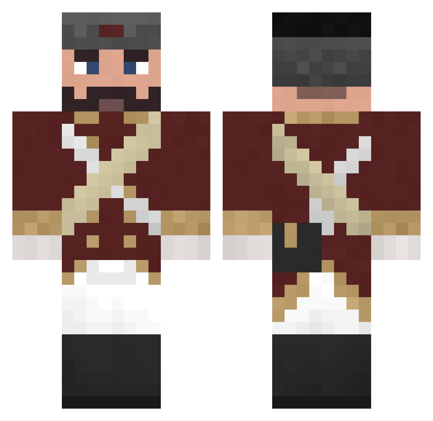 Justice_Real Minecraft skin, front and back view