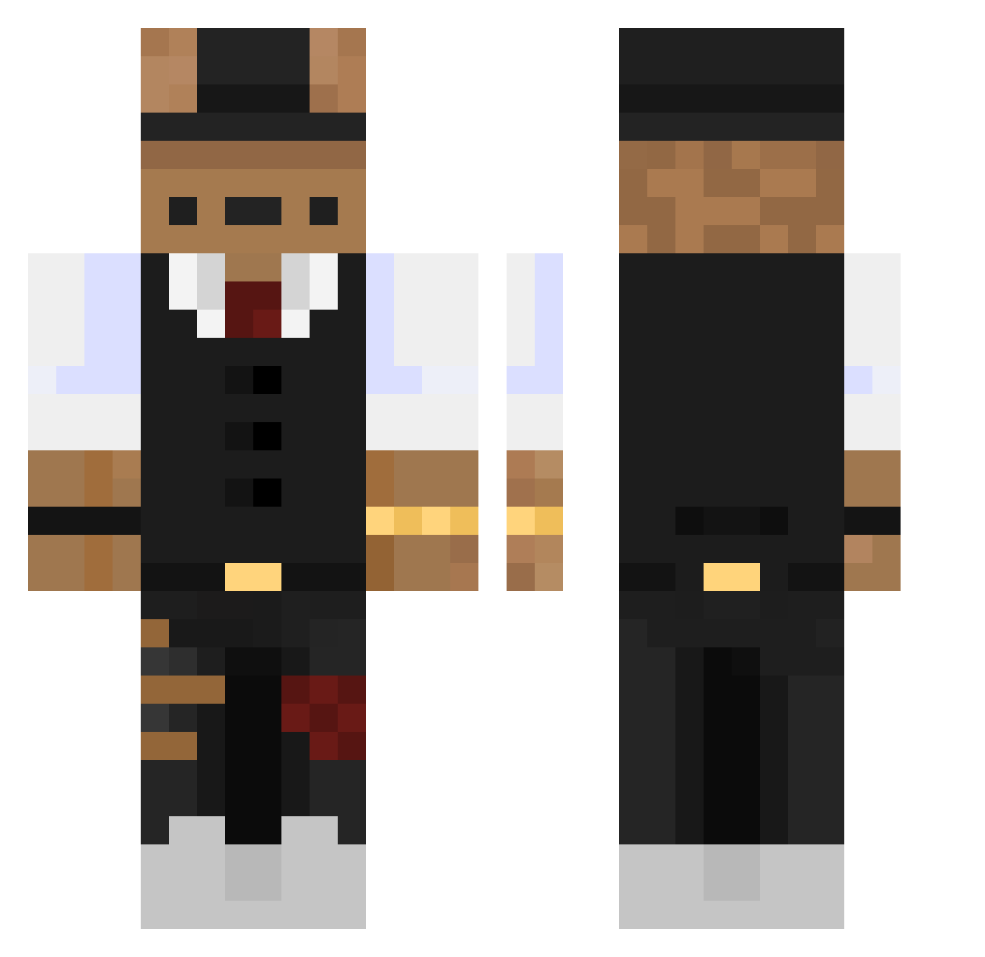 Pixto83 Minecraft skin, front and back view