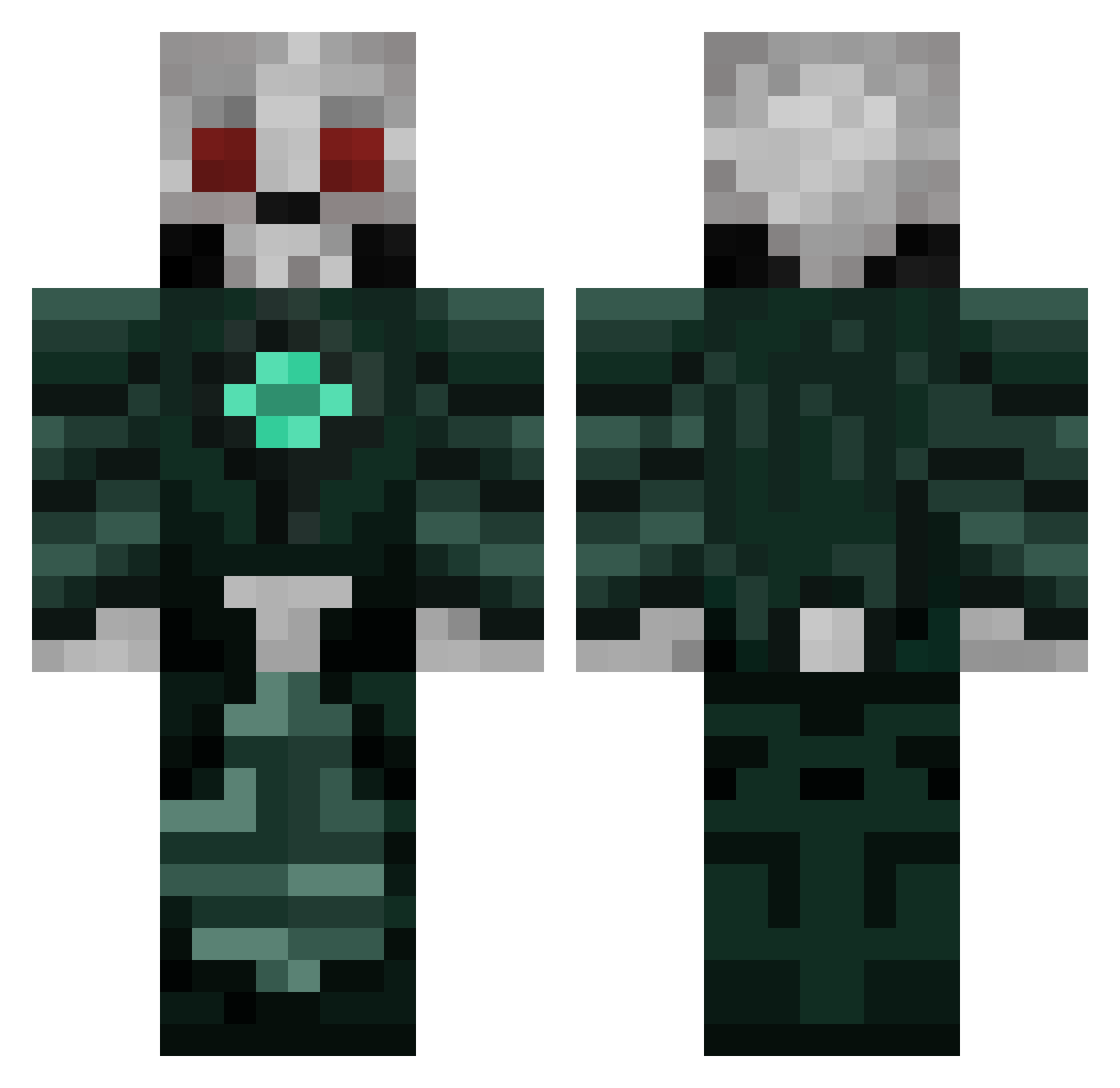 Butelek Minecraft skin, front and back view