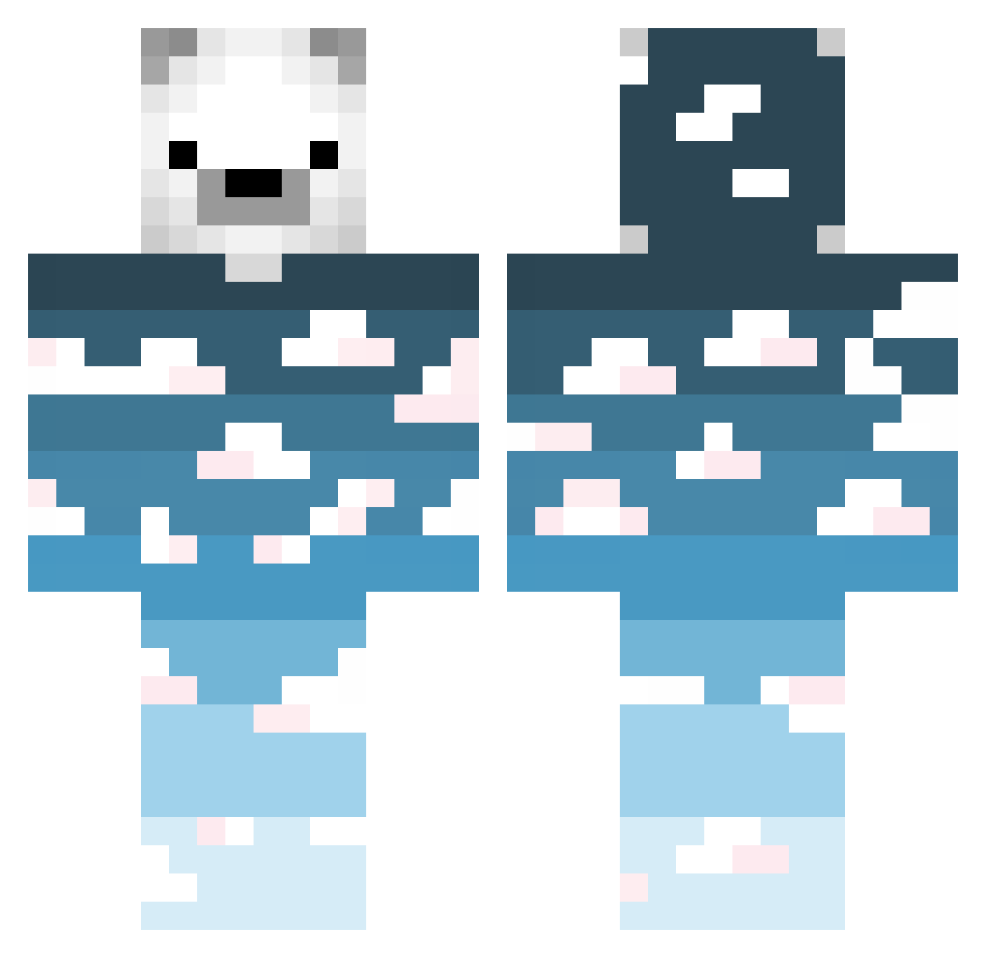 shotuu Minecraft skin, front and back view