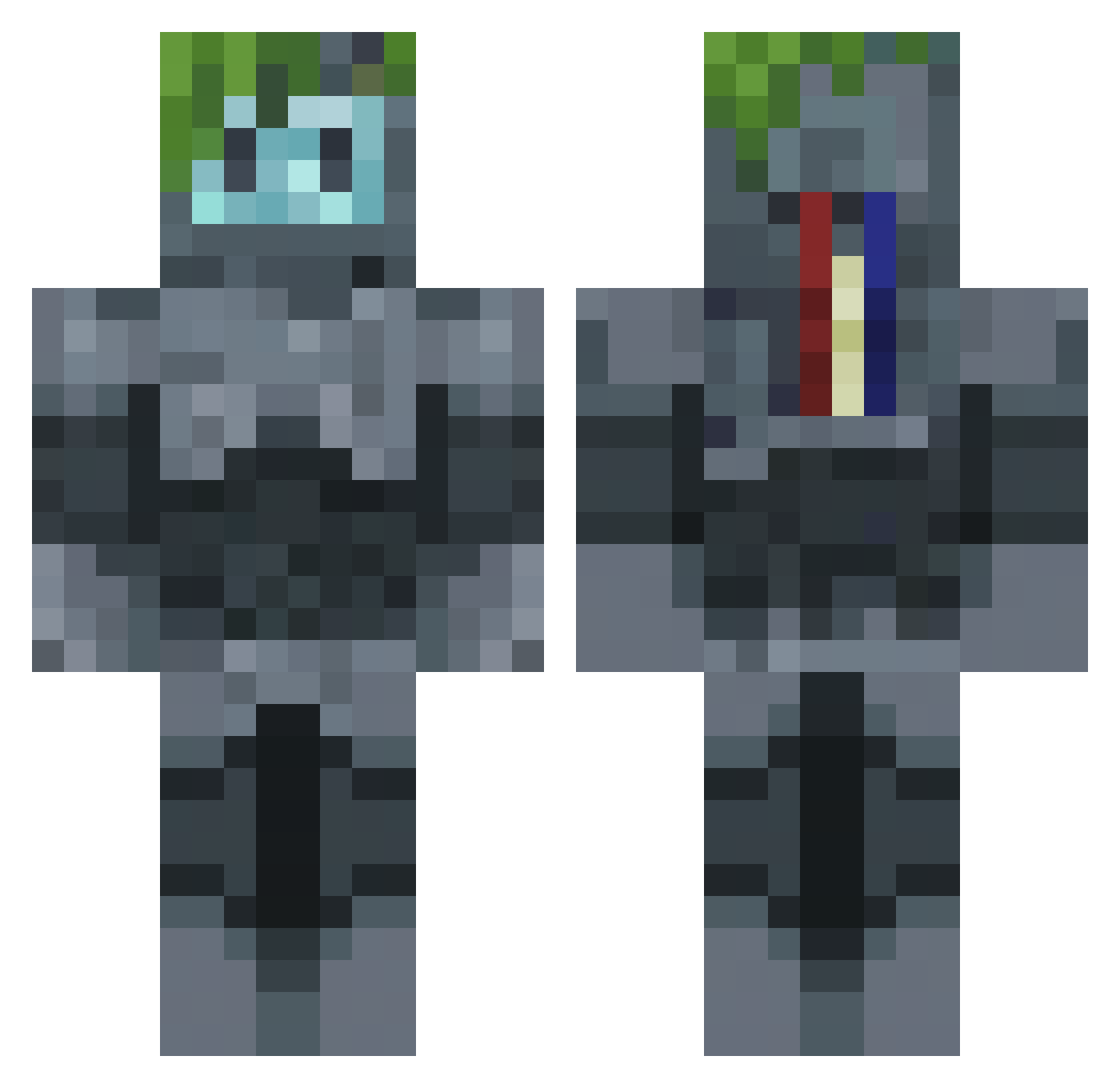 Y4chu0 Minecraft skin, front and back view