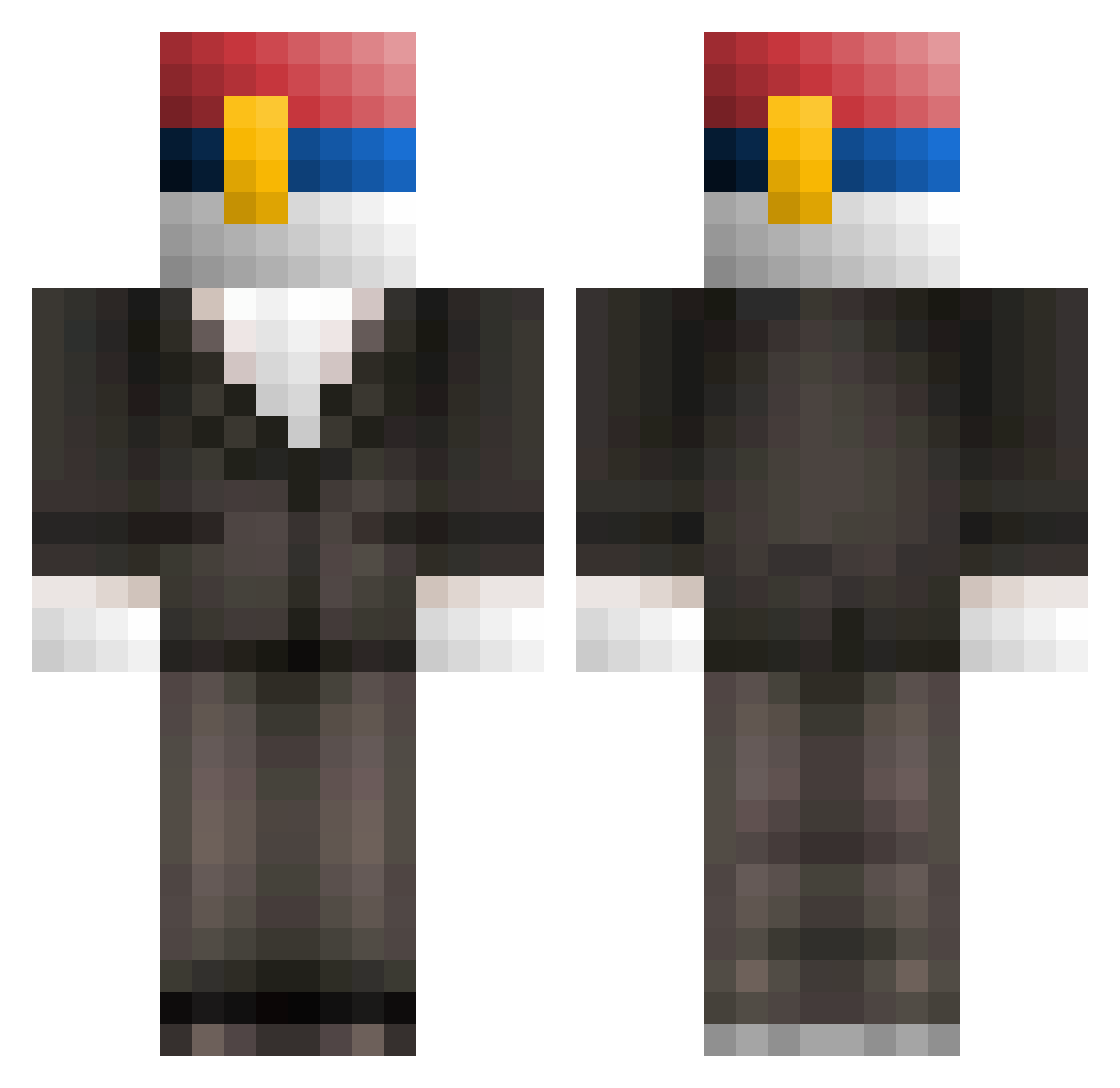 vukela08 Minecraft skin, front and back view