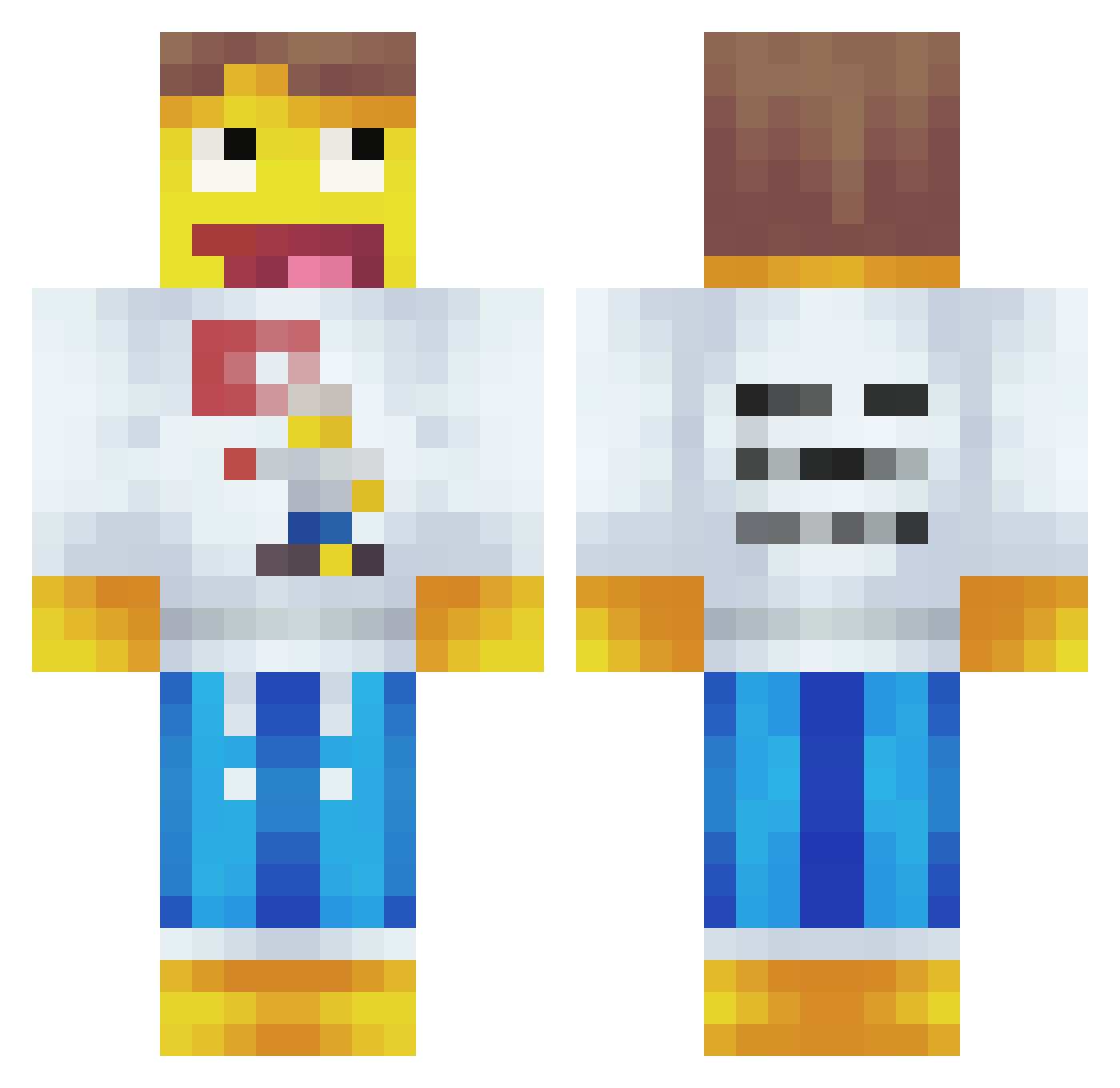 TOASTYYEE Minecraft skin, front and back view