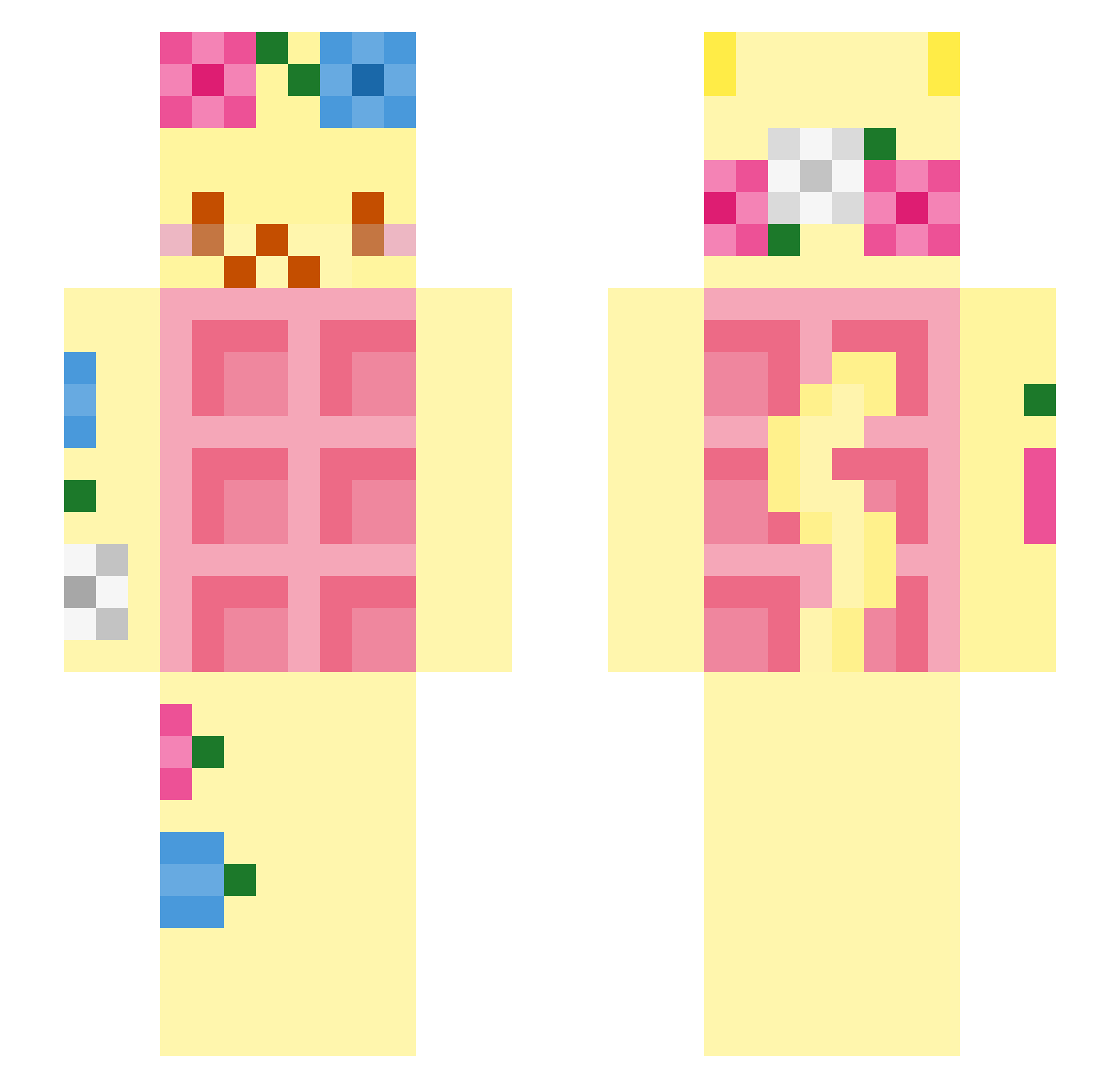 xSunnyi Minecraft skin, front and back view