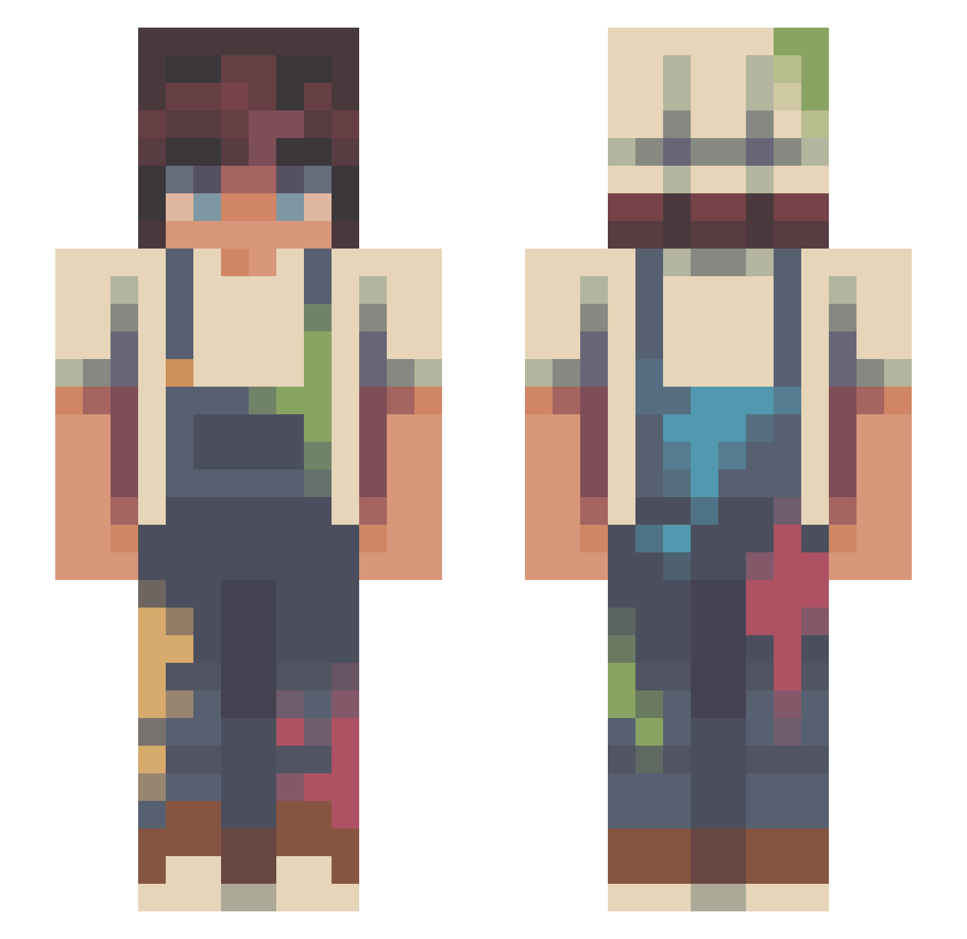 kyincrysis Minecraft skin, front and back view