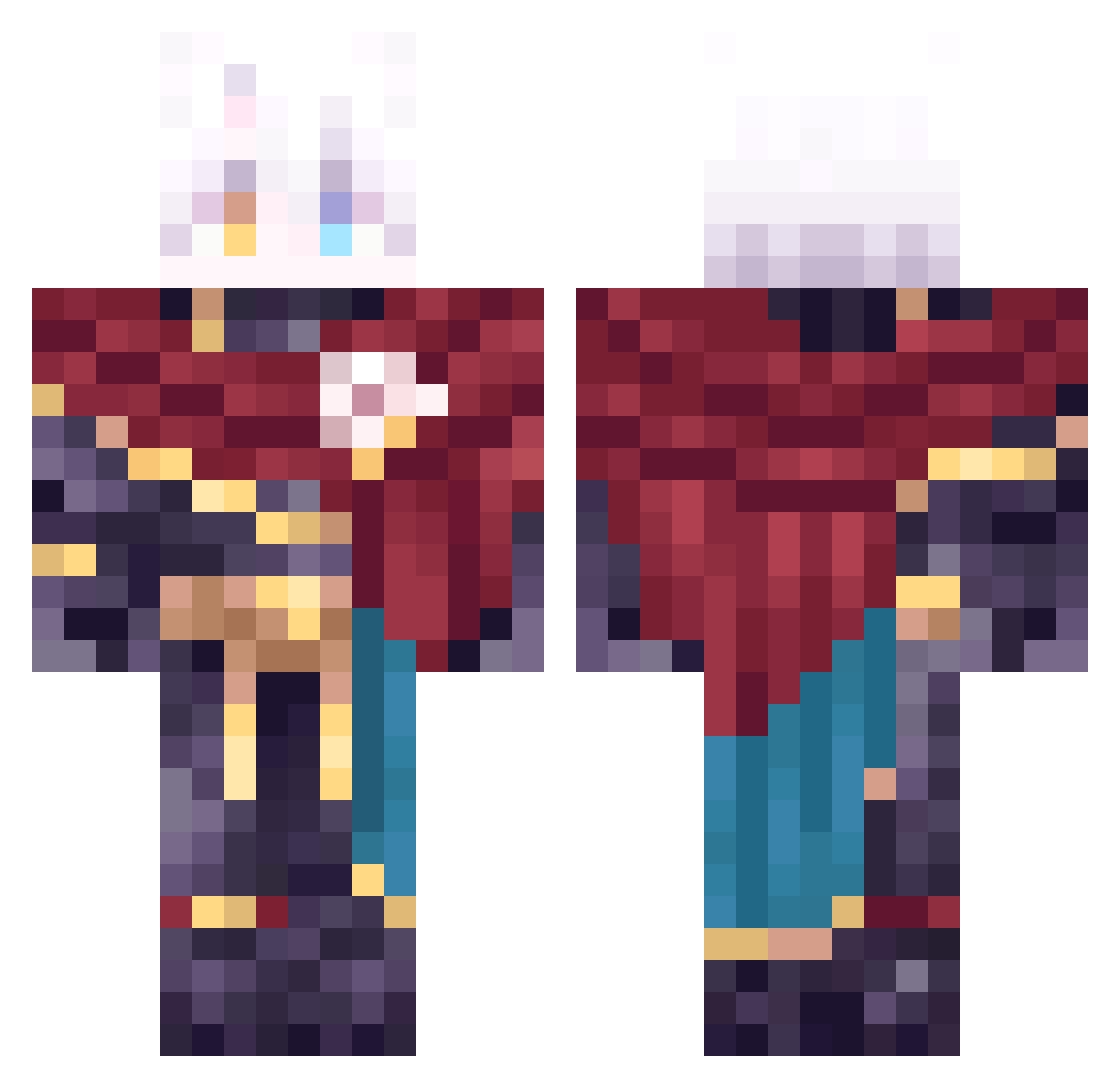 Dragon98798 Minecraft skin, front and back view