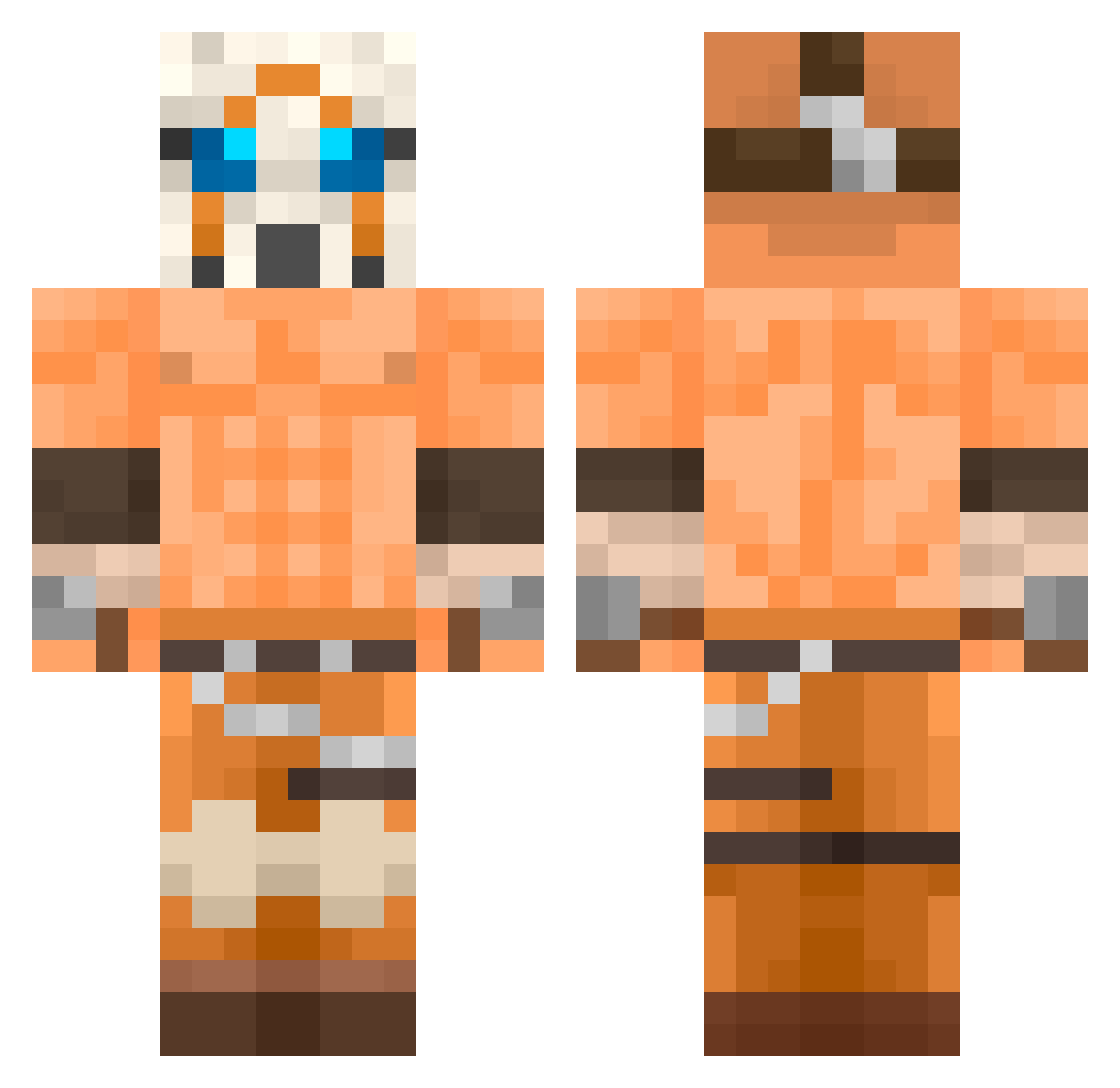 IkeZom Minecraft skin, front and back view