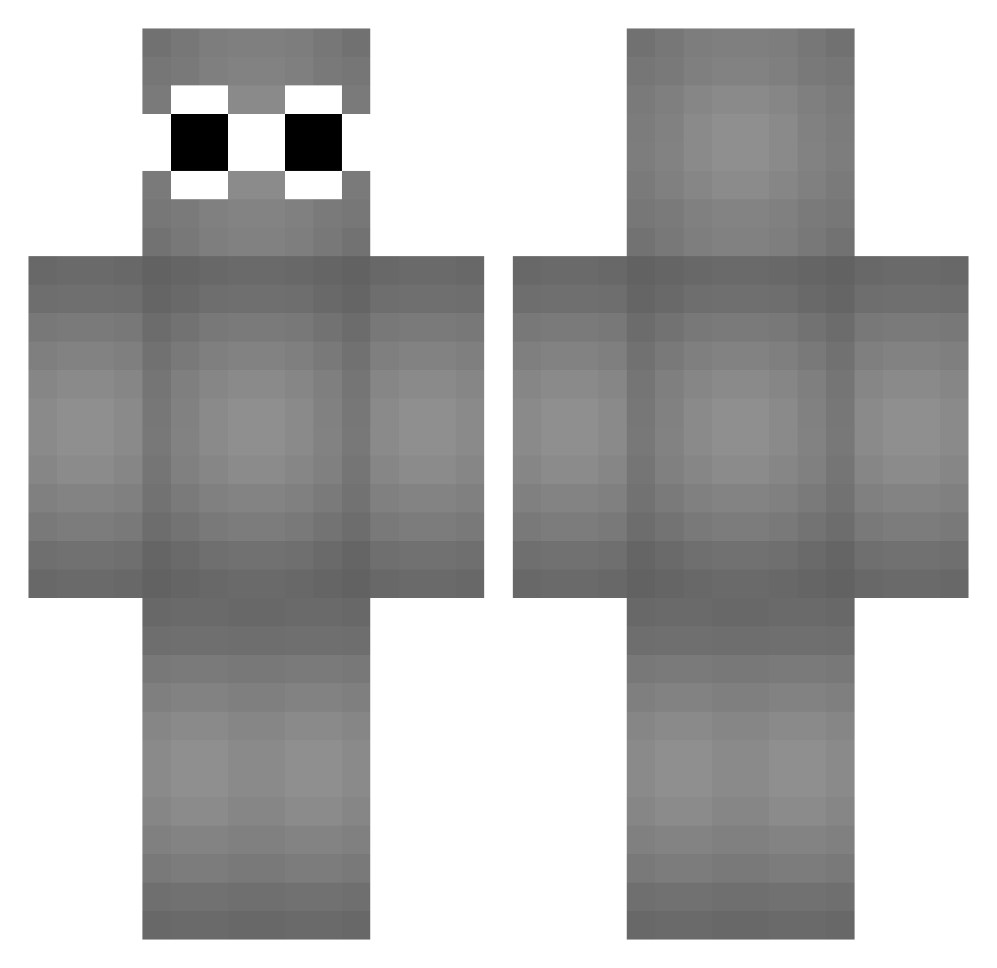 tartarian Minecraft skin, front and back view