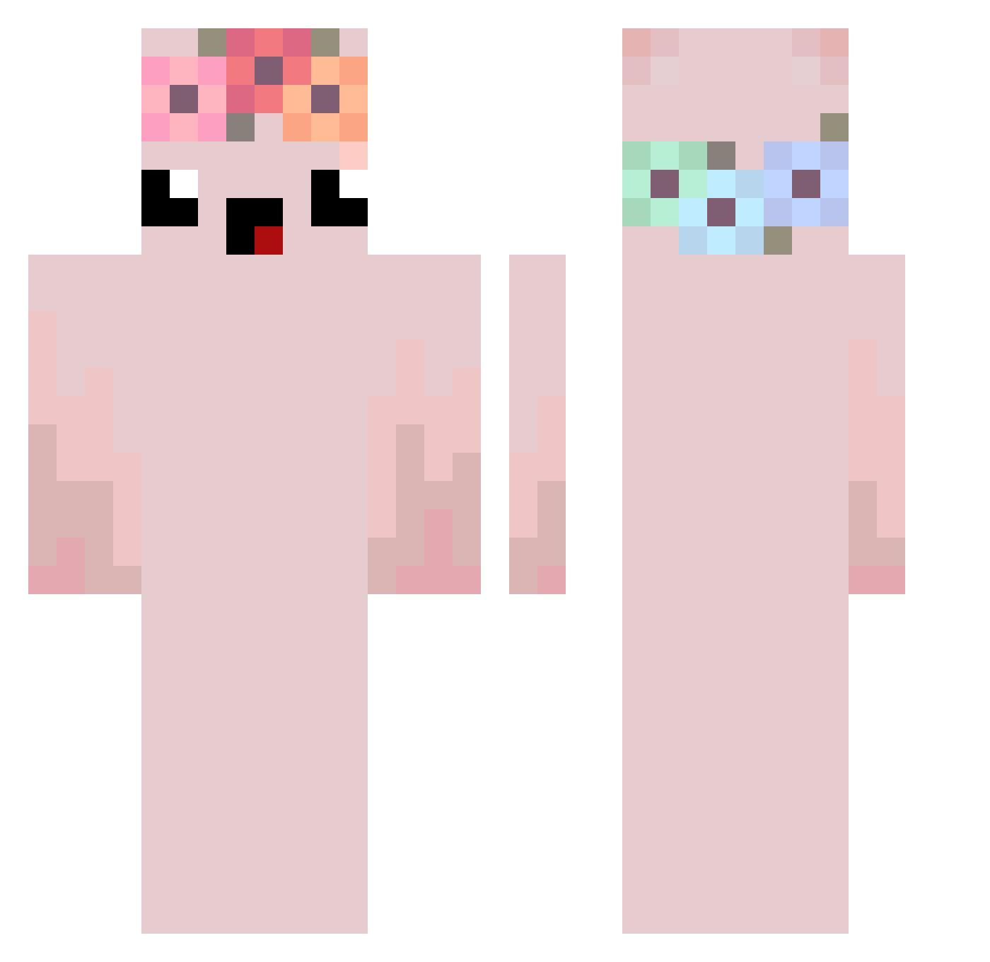 Unitize Minecraft skin, front and back view