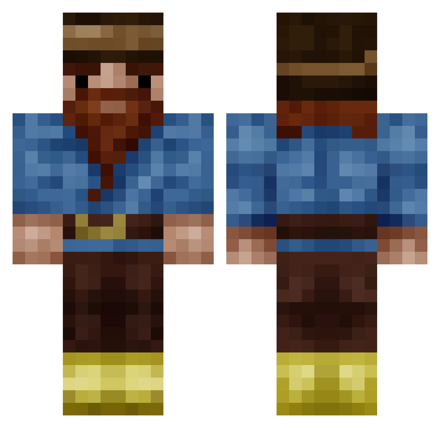 Xiilowe Minecraft skin, front and back view