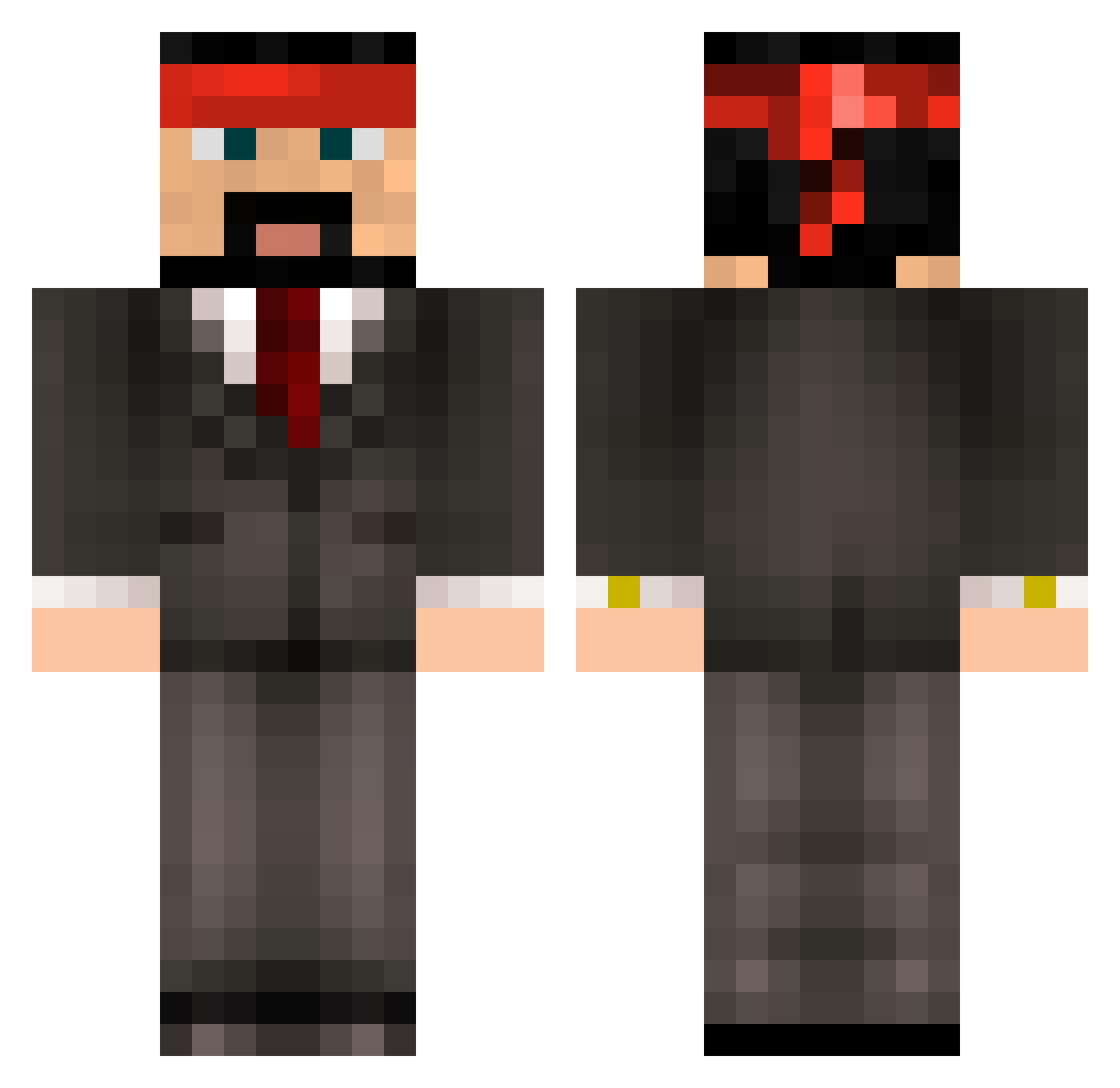 Peril Minecraft skin, front and back view