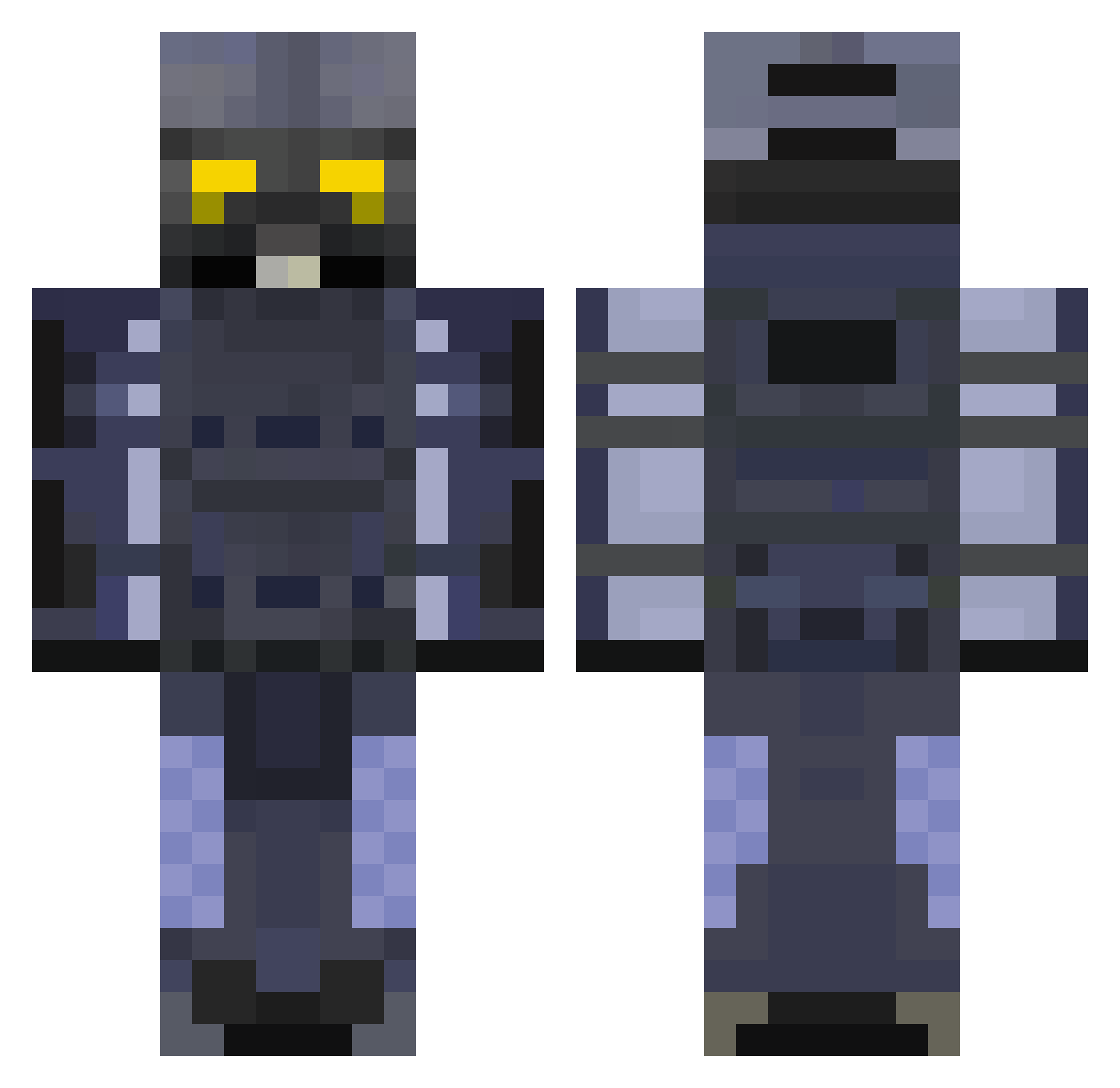 Pscals Minecraft skin, front and back view