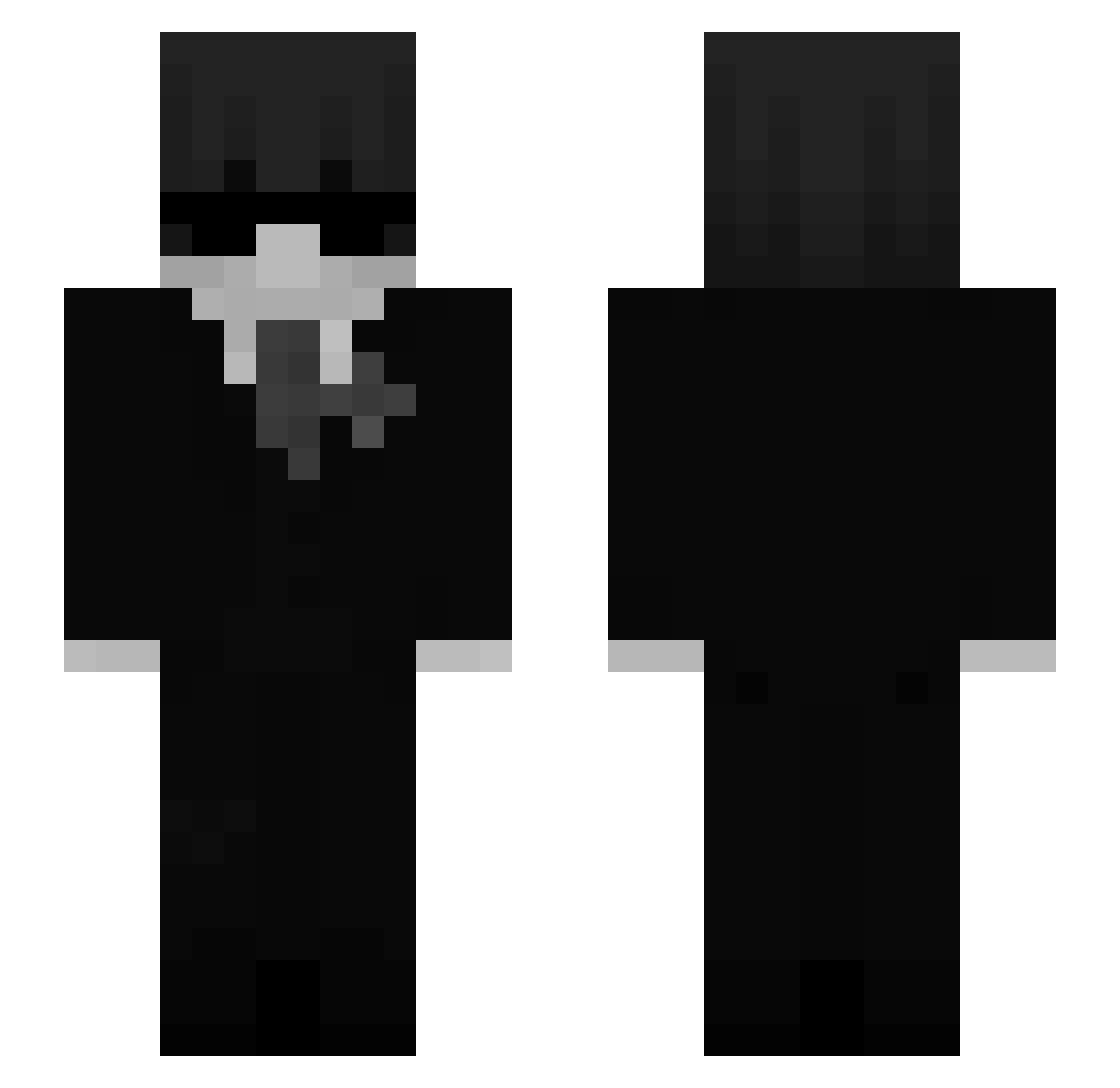 IzadVXD Minecraft skin, front and back view