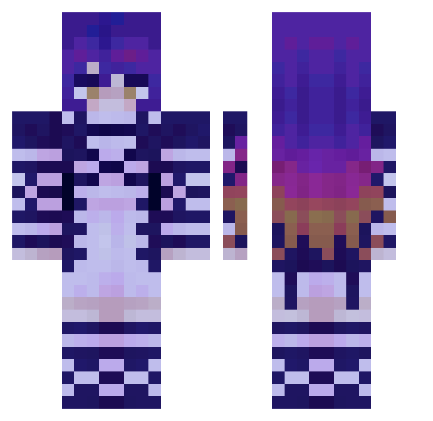 Ectoplasmi Minecraft skin, front and back view