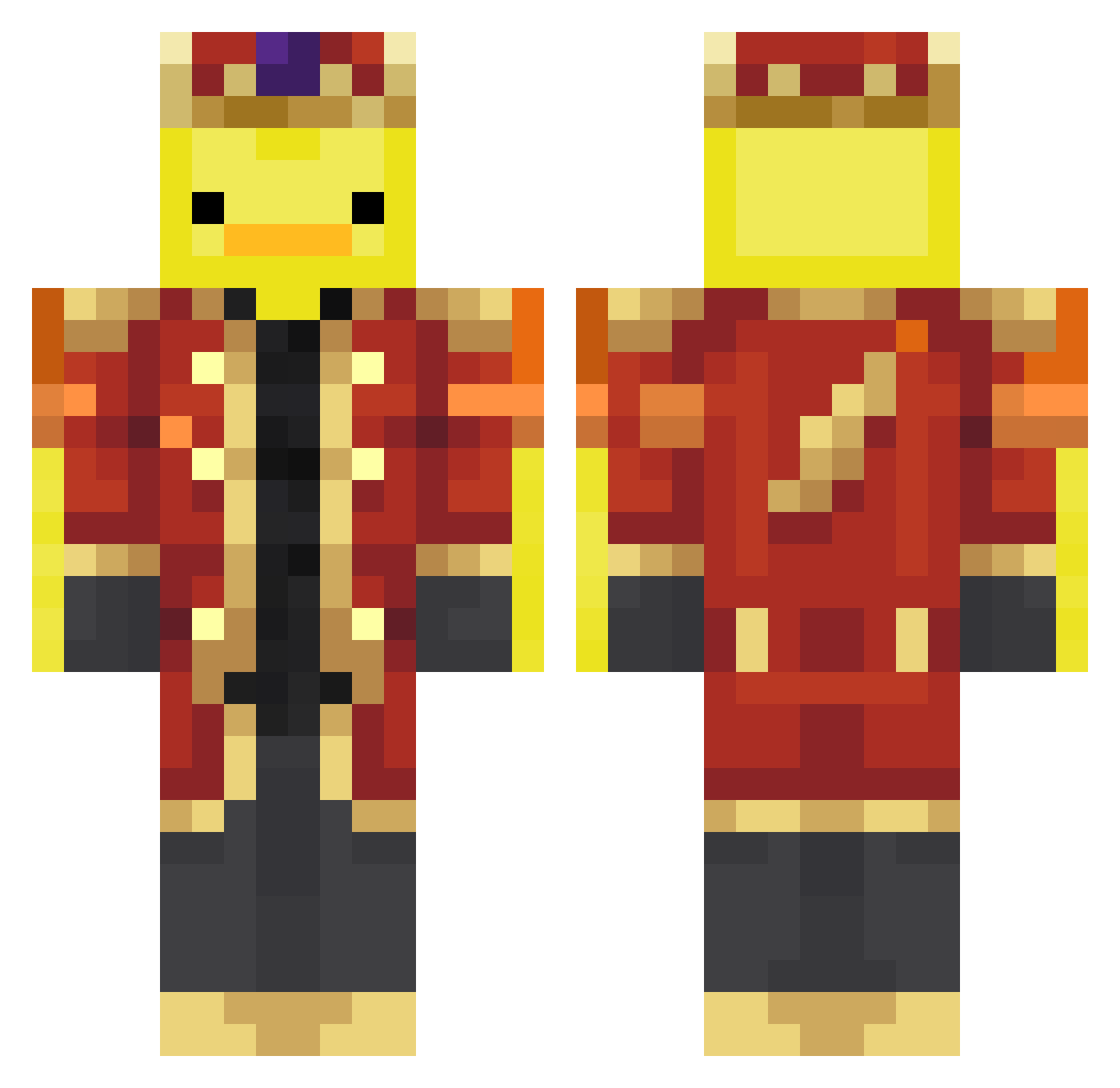 Gavcraft77 Minecraft skin, front and back view