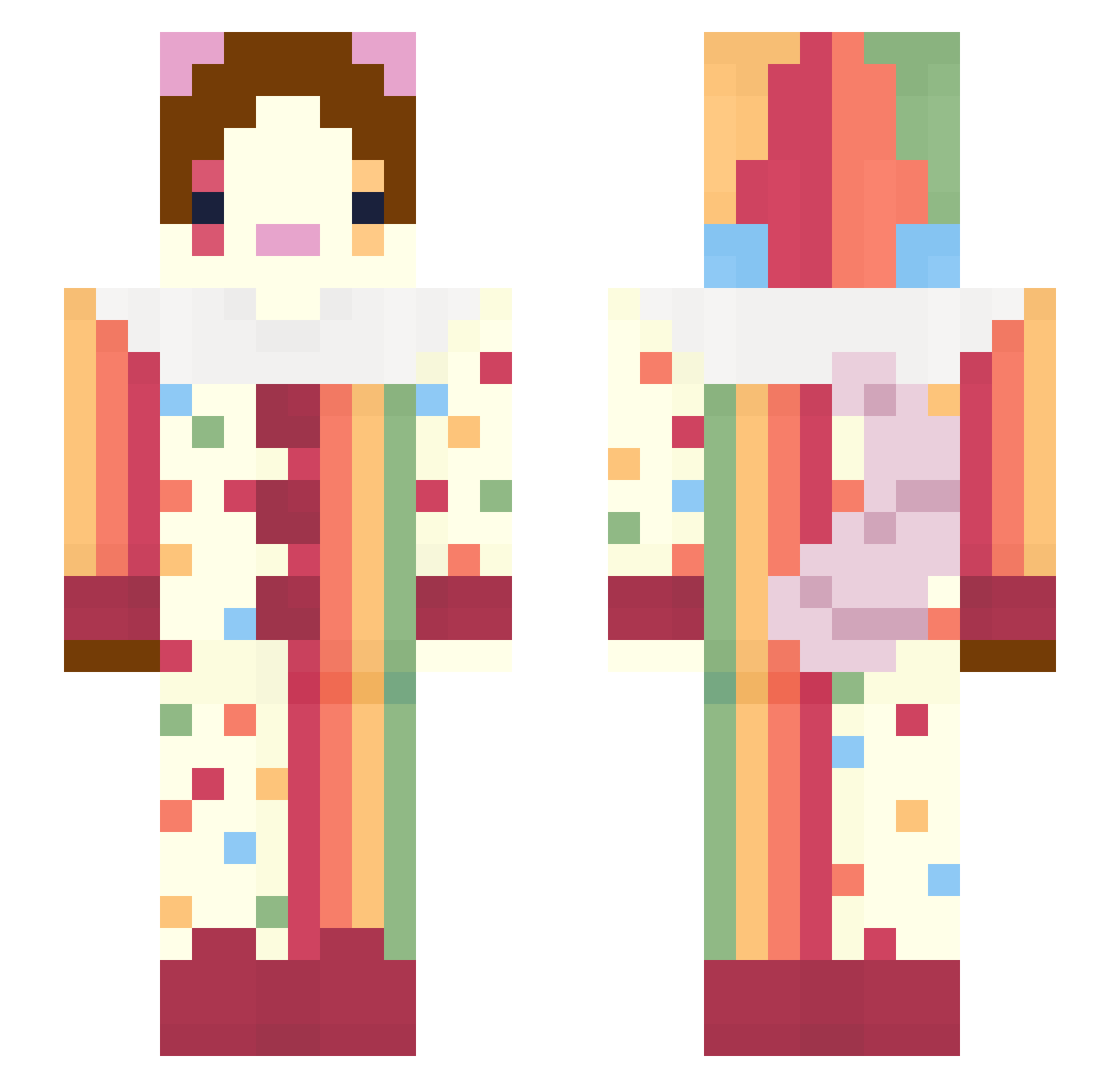 nervousantic Minecraft skin, front and back view