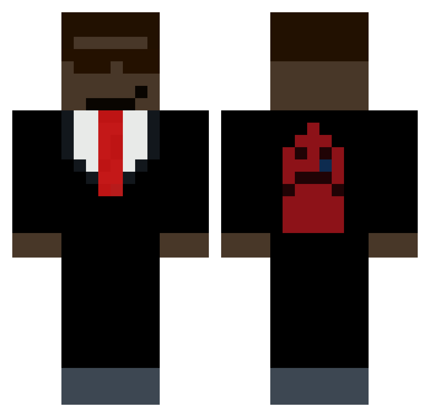 TragicCrayon129 Minecraft skin, front and back view