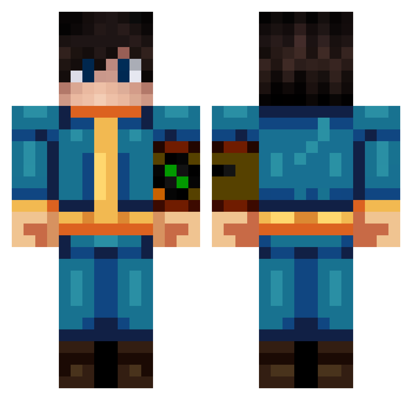 Domal_Trump Minecraft skin, front and back view