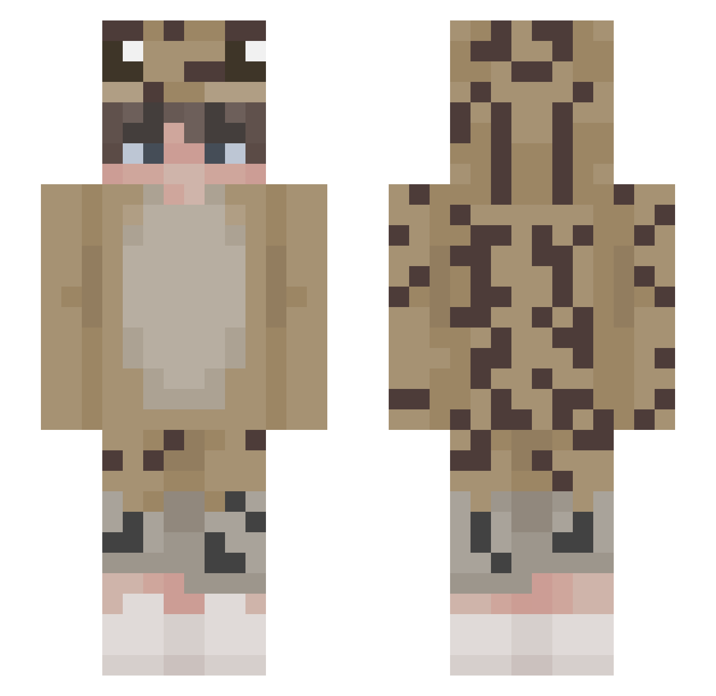 PapaMienefeld Minecraft skin, front and back view