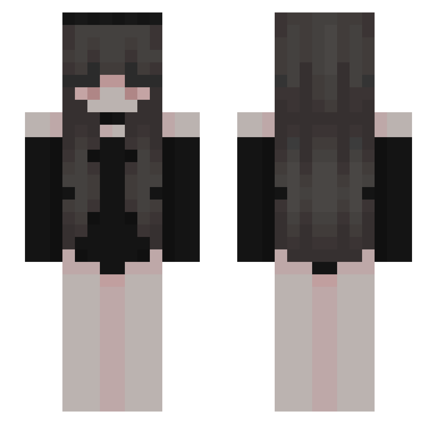 Aurlie Minecraft skin, front and back view