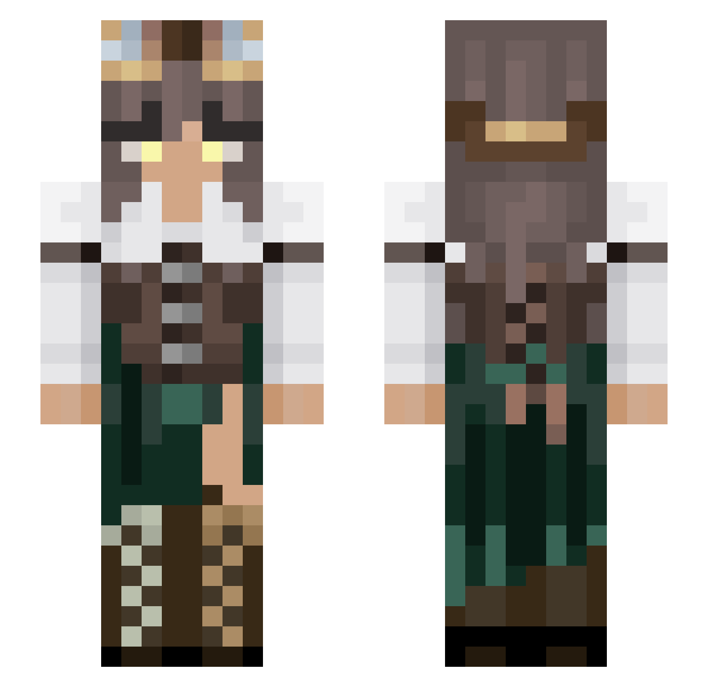 WiterPlaZ Minecraft skin, front and back view