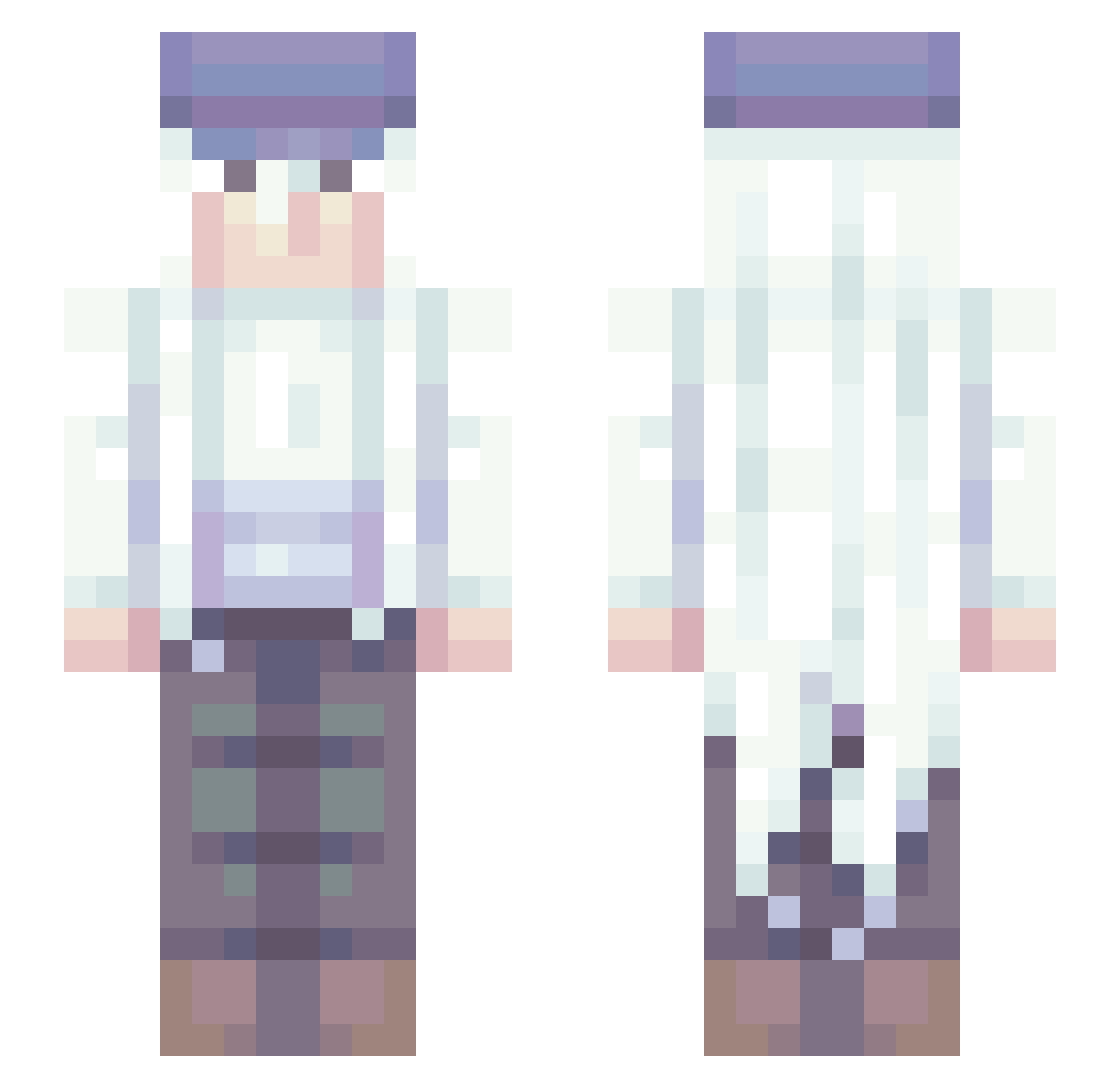 datoteka Minecraft skin, front and back view