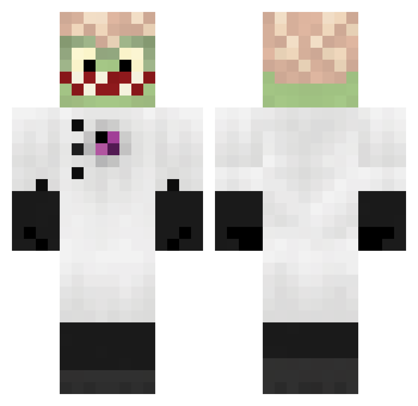 xd585 Minecraft skin, front and back view