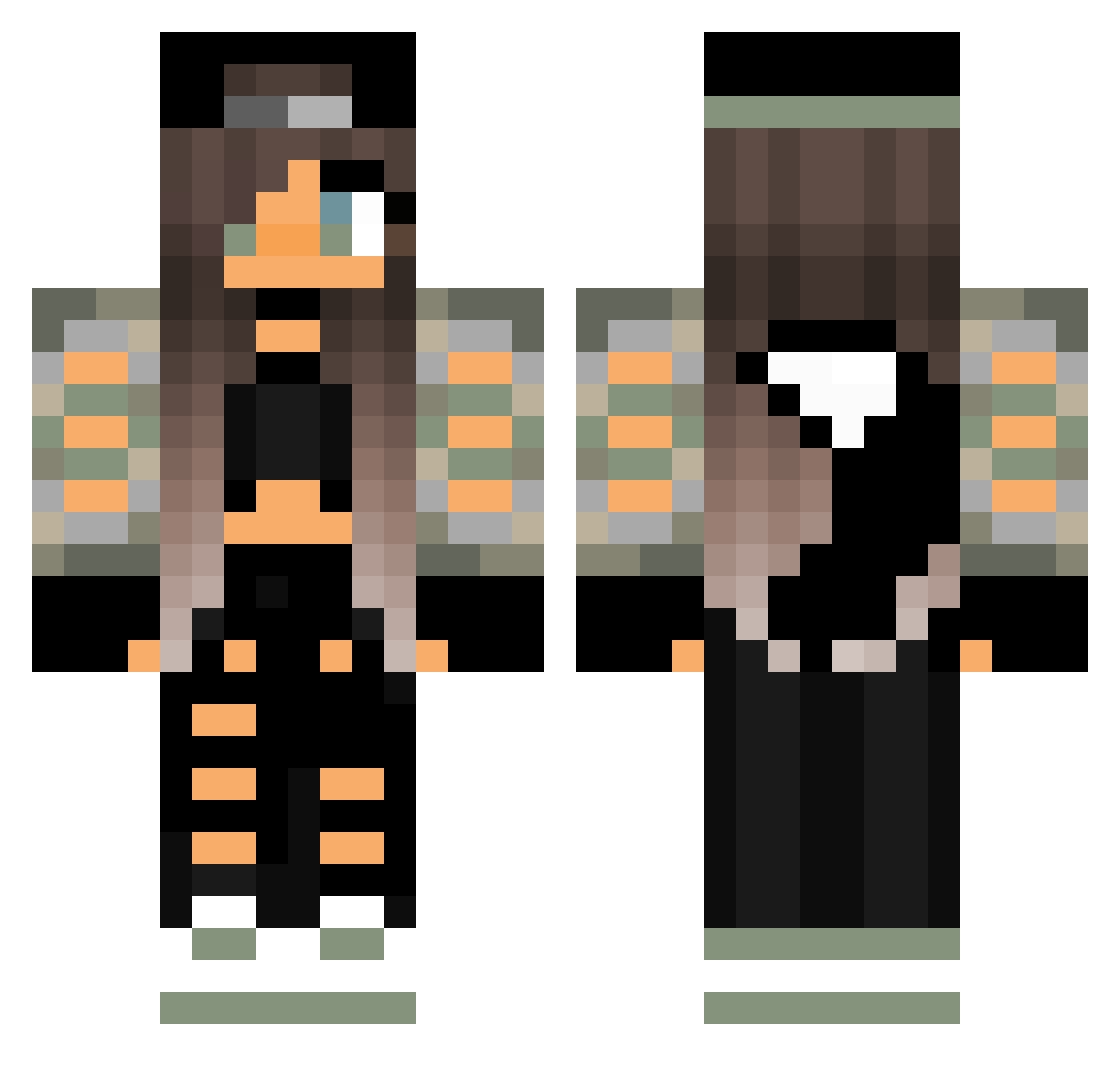 Blake127 Minecraft skin, front and back view