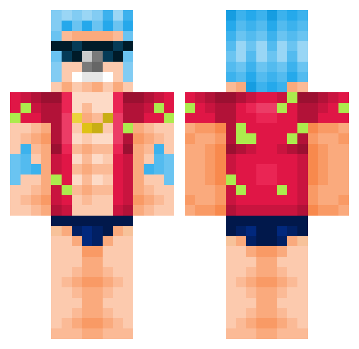 killdaisy Minecraft skin, front and back view