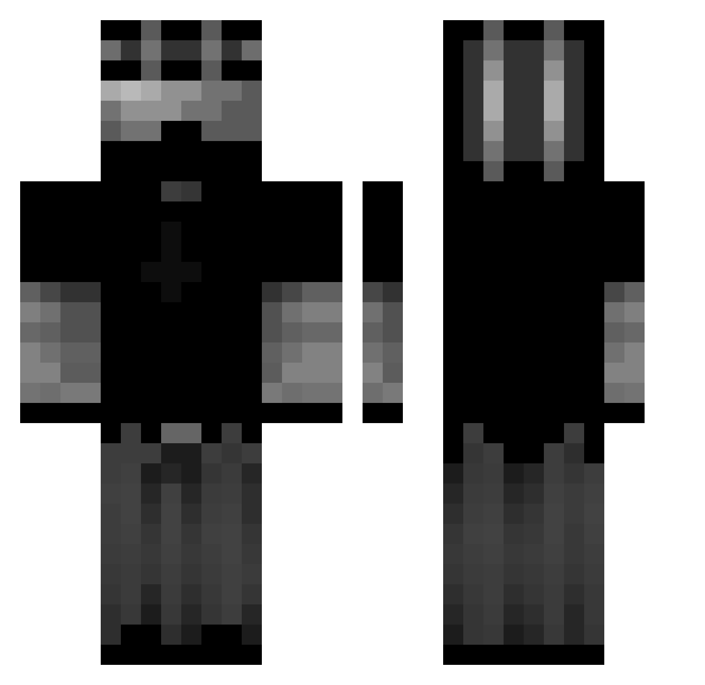 MilltenPL Minecraft skin, front and back view